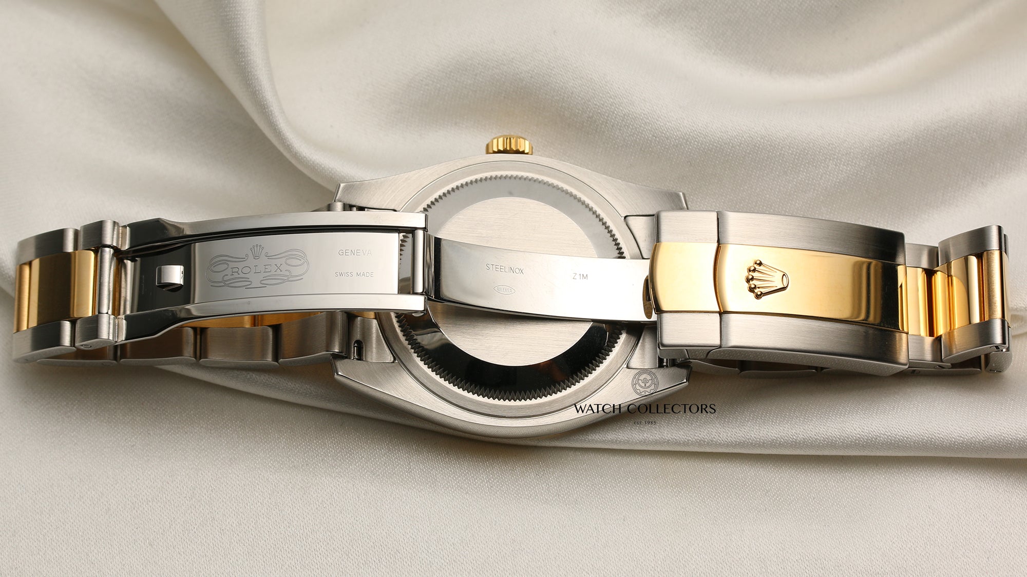 Rolex DateJust Steel & Gold Jubilee Black Dial Second Hand Watch Collectors 8