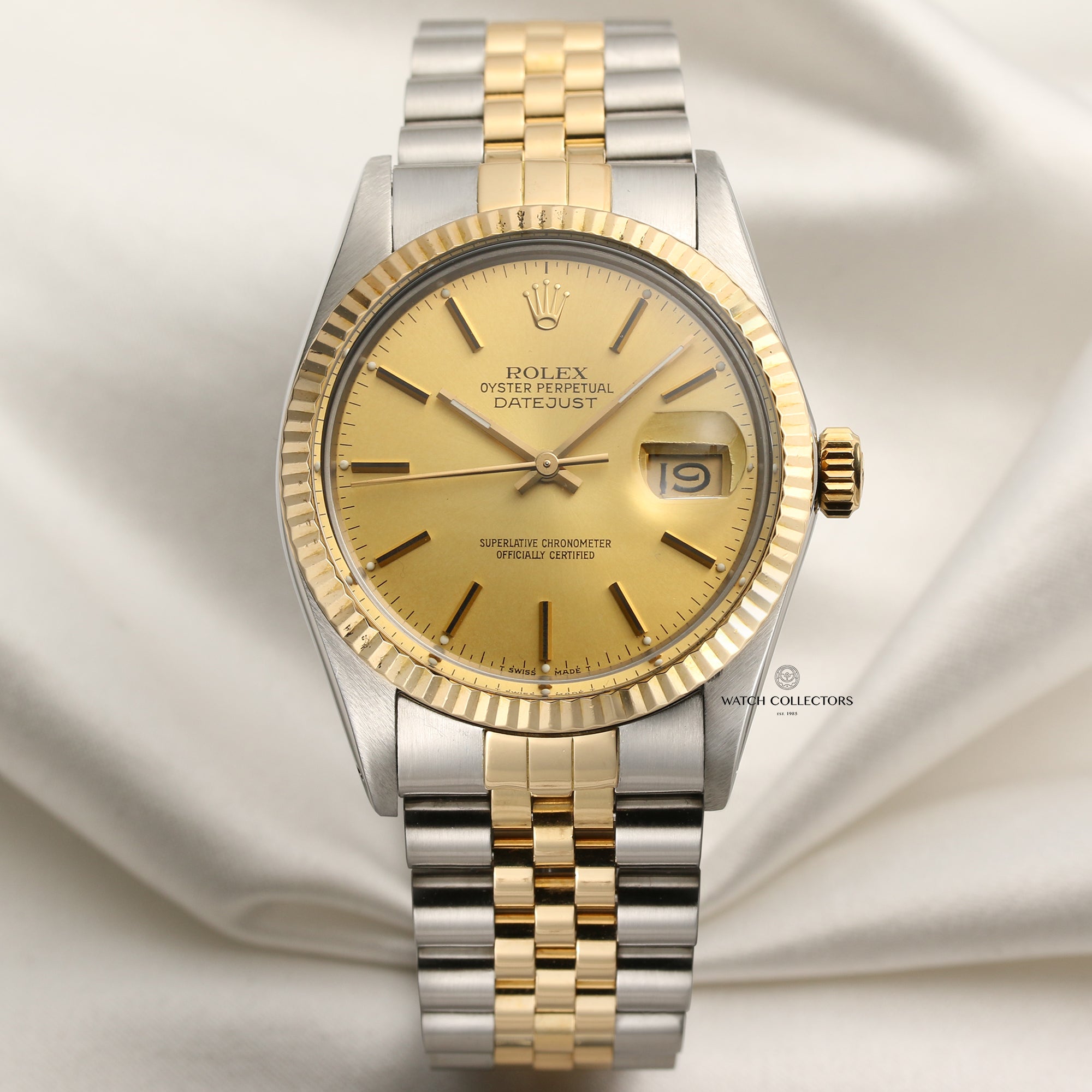 Rolex DateJust Steel & Gold Second Hand Watch Collectors 1