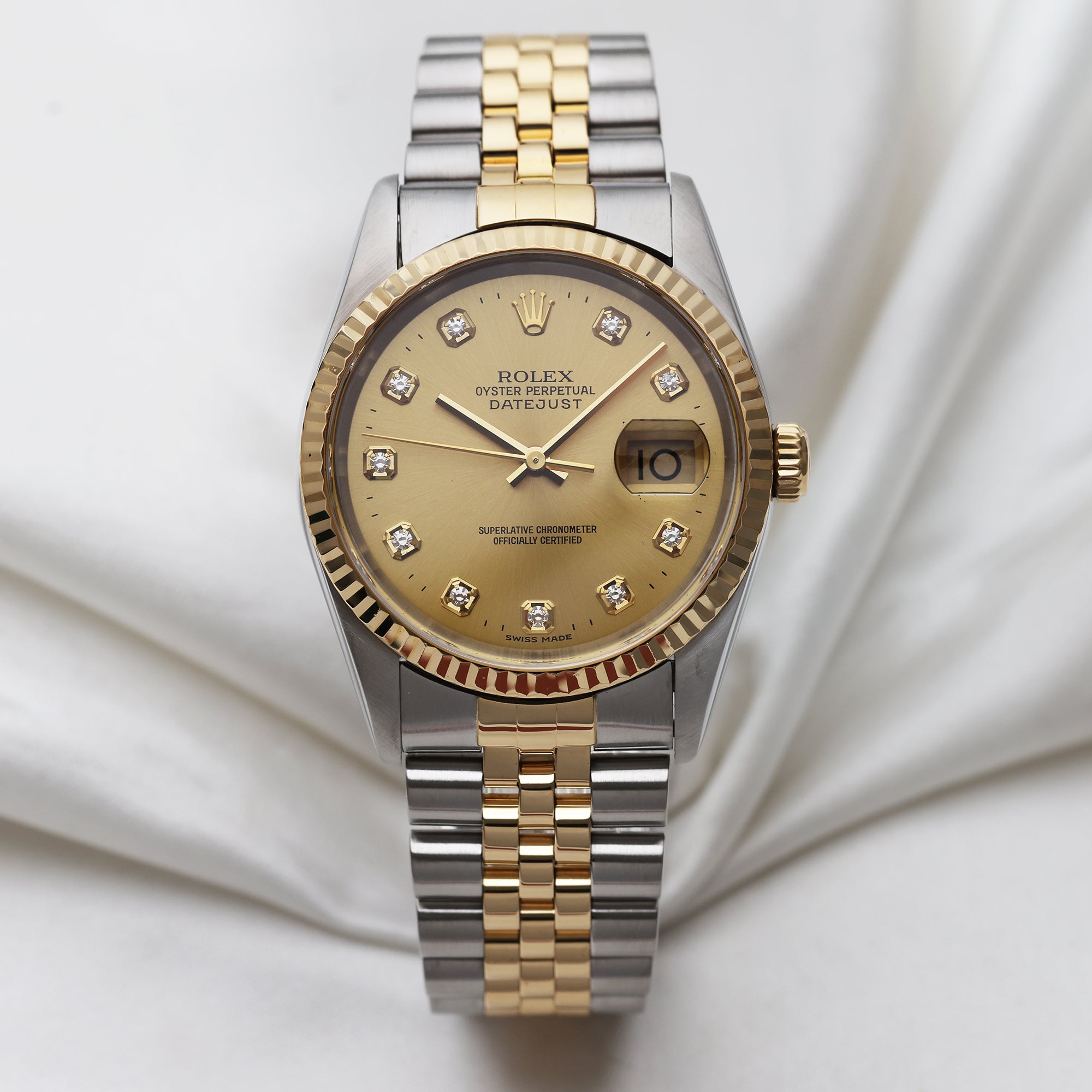 Rolex DateJust Steel & Gold Second Hand Watch Collectors 1
