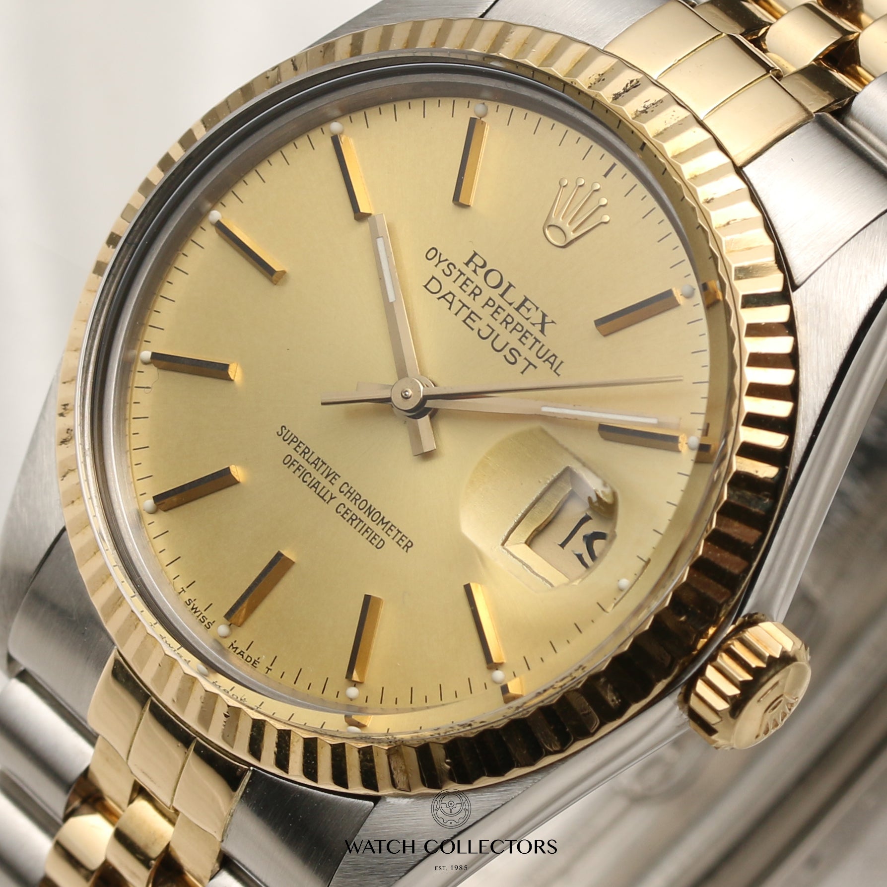 Rolex DateJust Steel & Gold Second Hand Watch Collectors 4