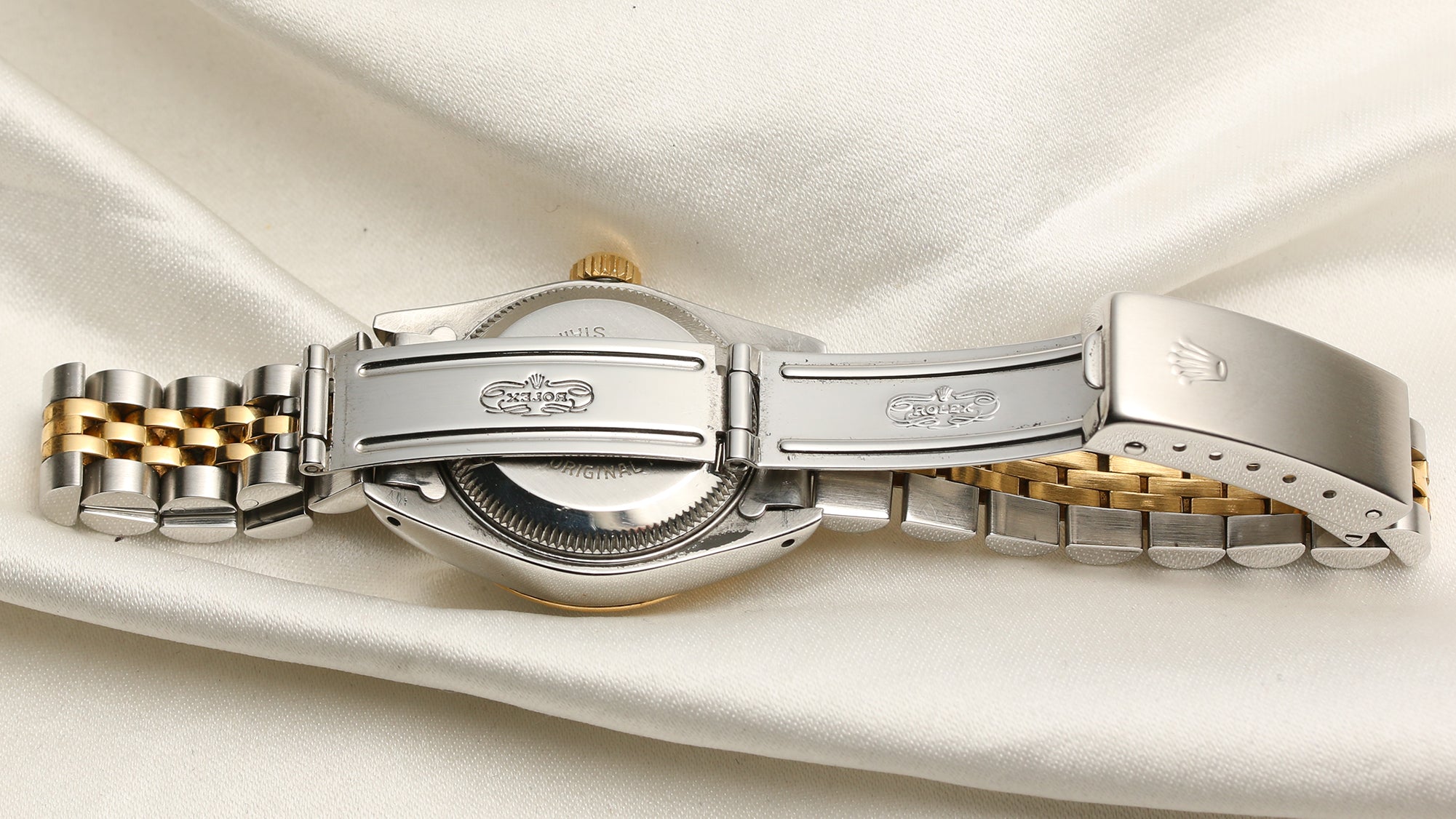 Rolex DateJust Steel & Gold Stone Dial Second Hand Watch Collectors 6