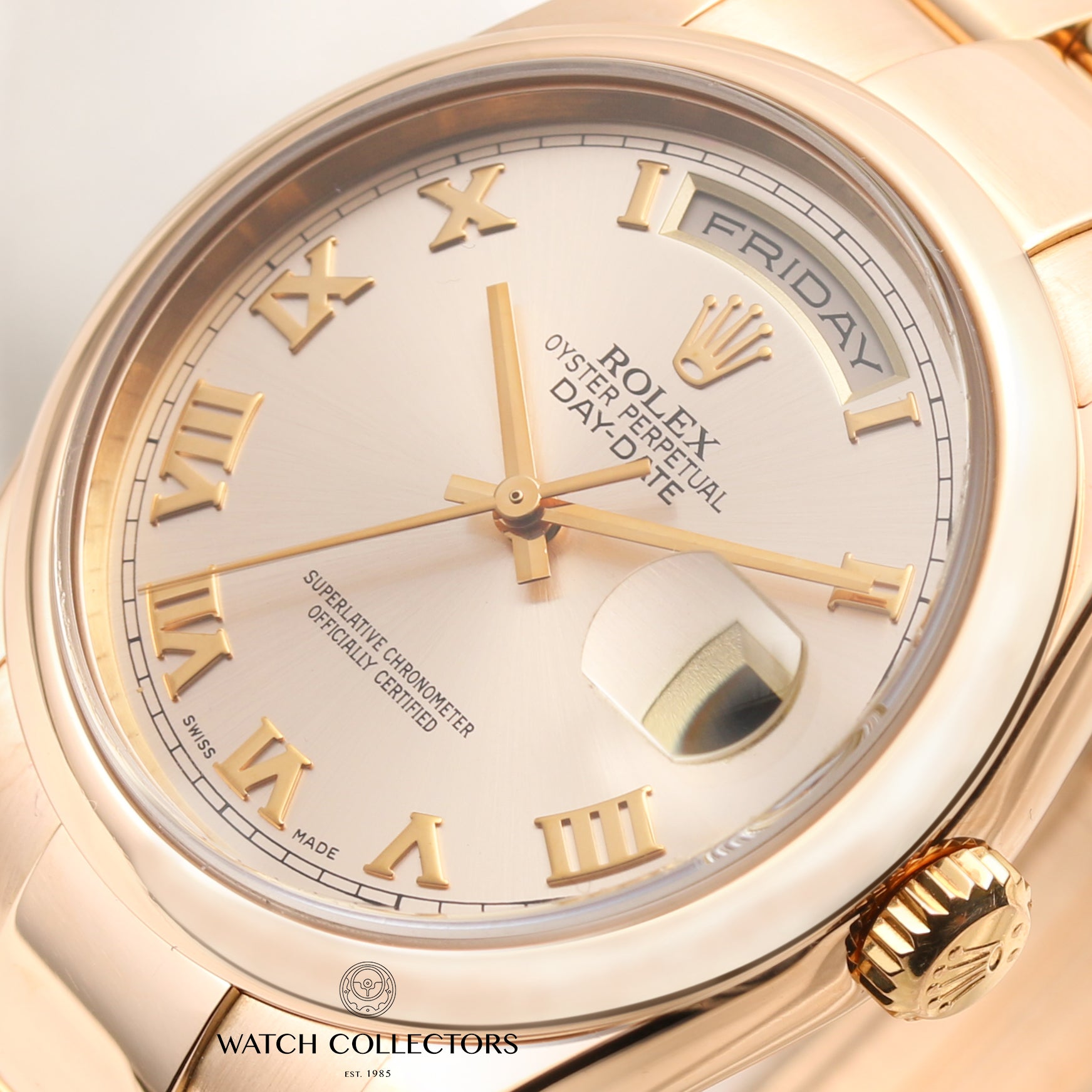 Rolex Day-Date 118205 18K Rose Gold Second Hand Watch Collectors 4