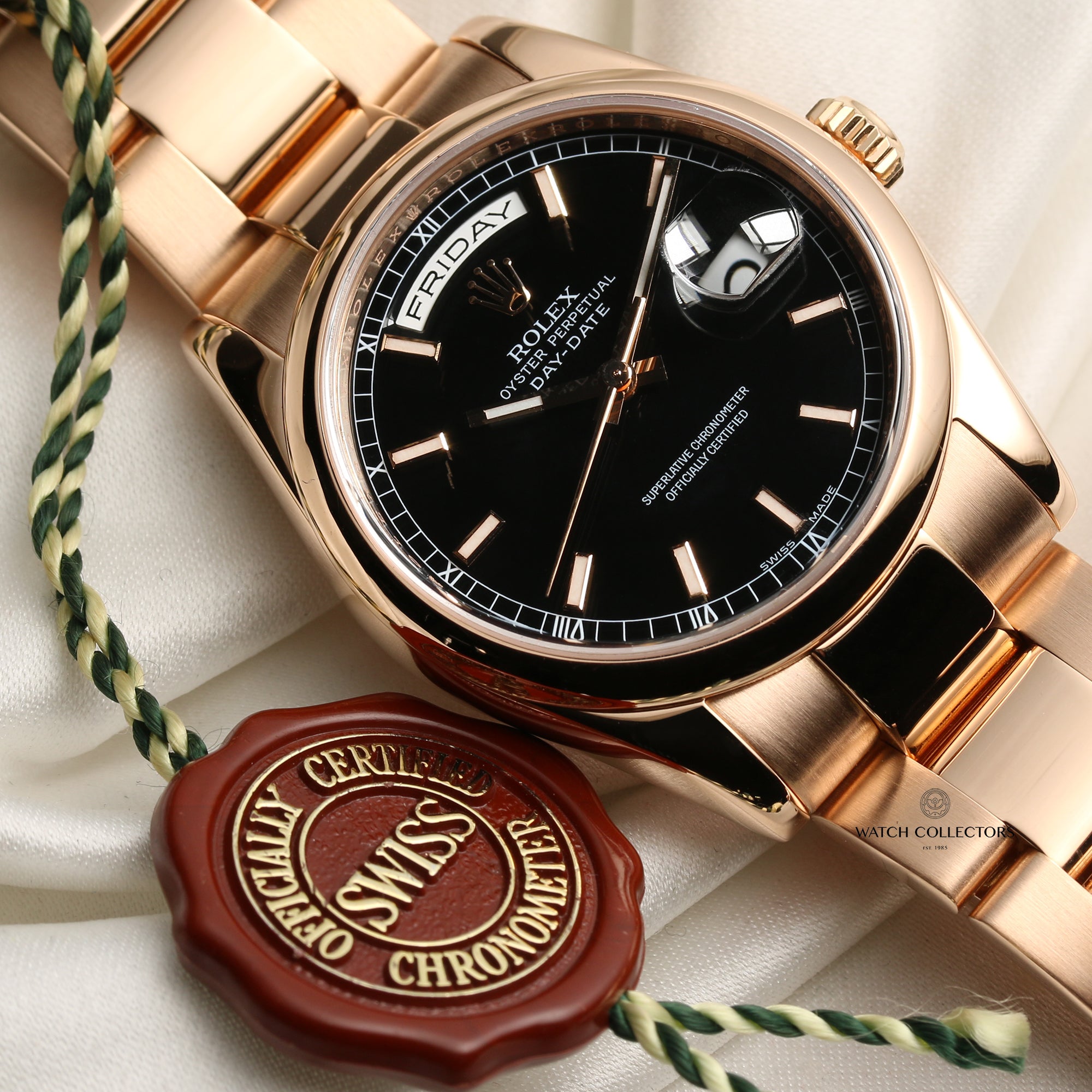 Rolex Day-Date 118205 18K Rose Gold Second Hand Watch Collectors 5