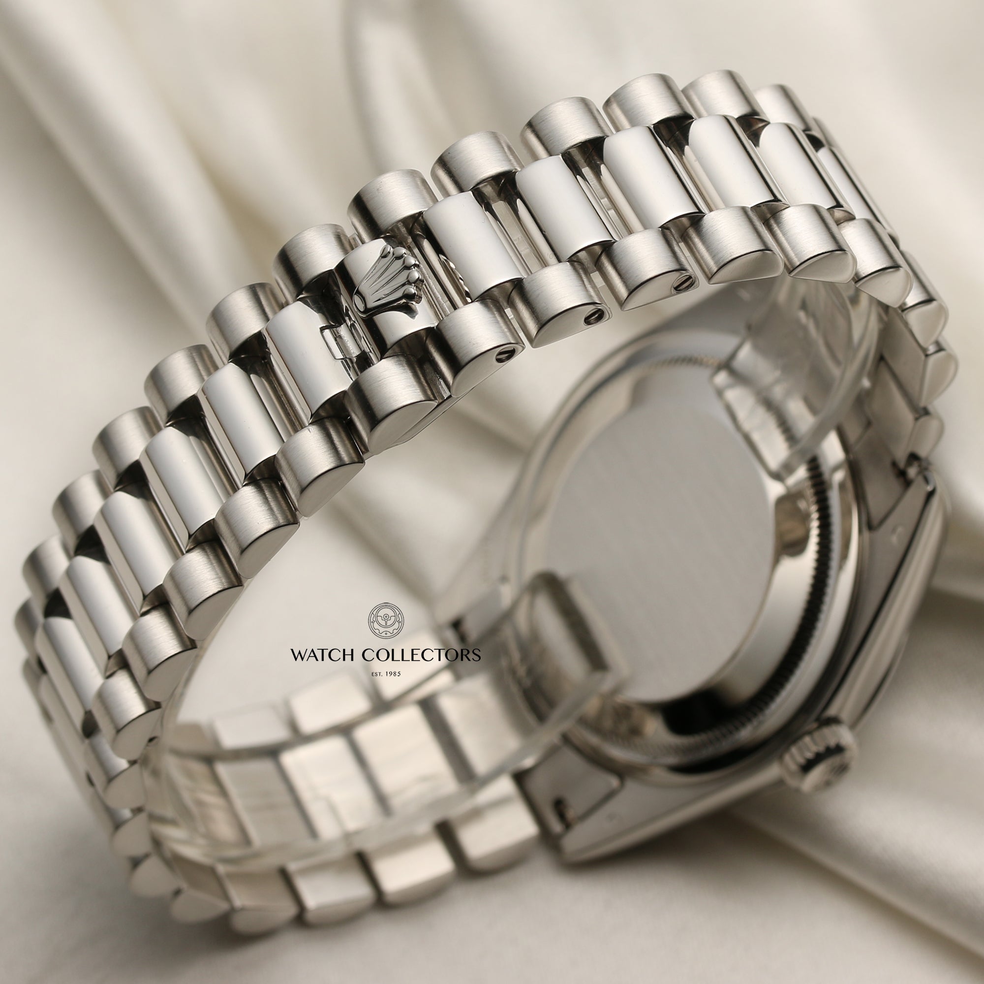 Rolex Day-Date 118206 Platinum Ice Blue Dial Diamond Second Hand Watch Collectors 6