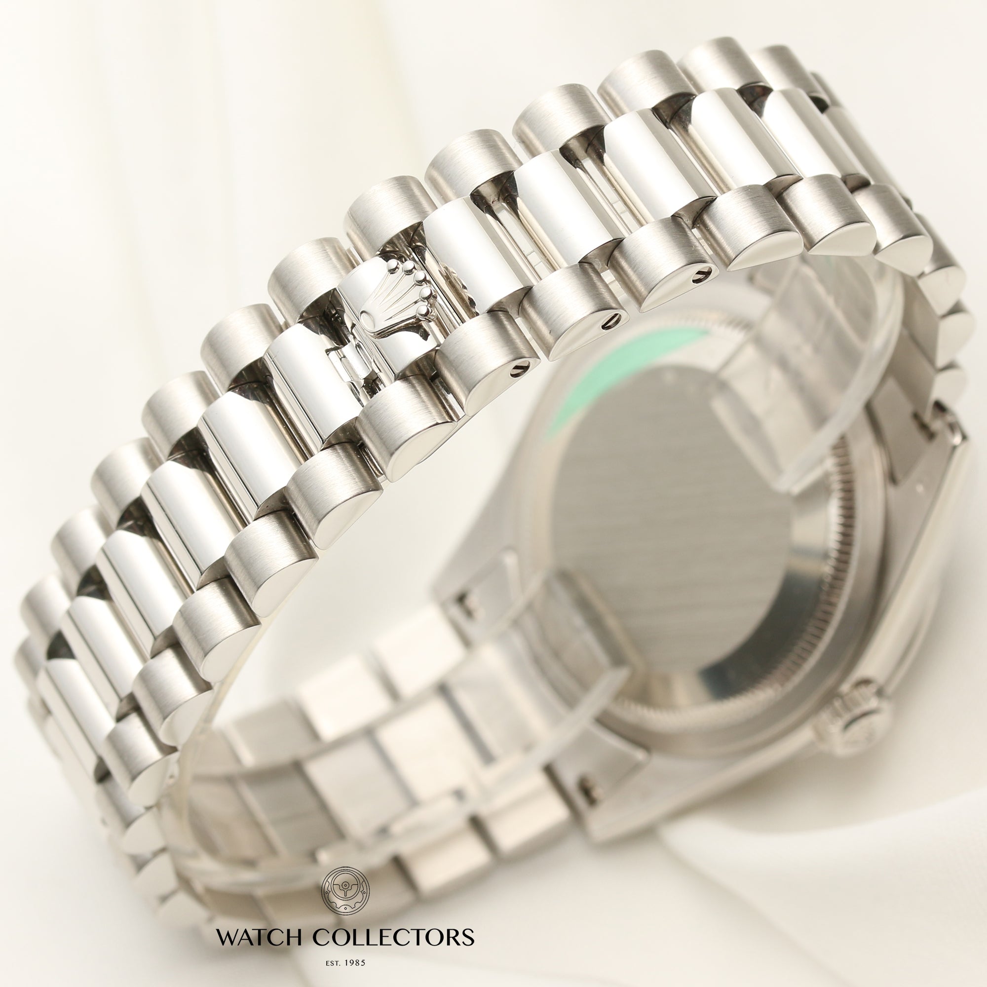 Rolex Day-Date 118206 Platinum Ice Blue Glacier Wave Arabic Numeral Dial Second Hand Watch Collectors 9