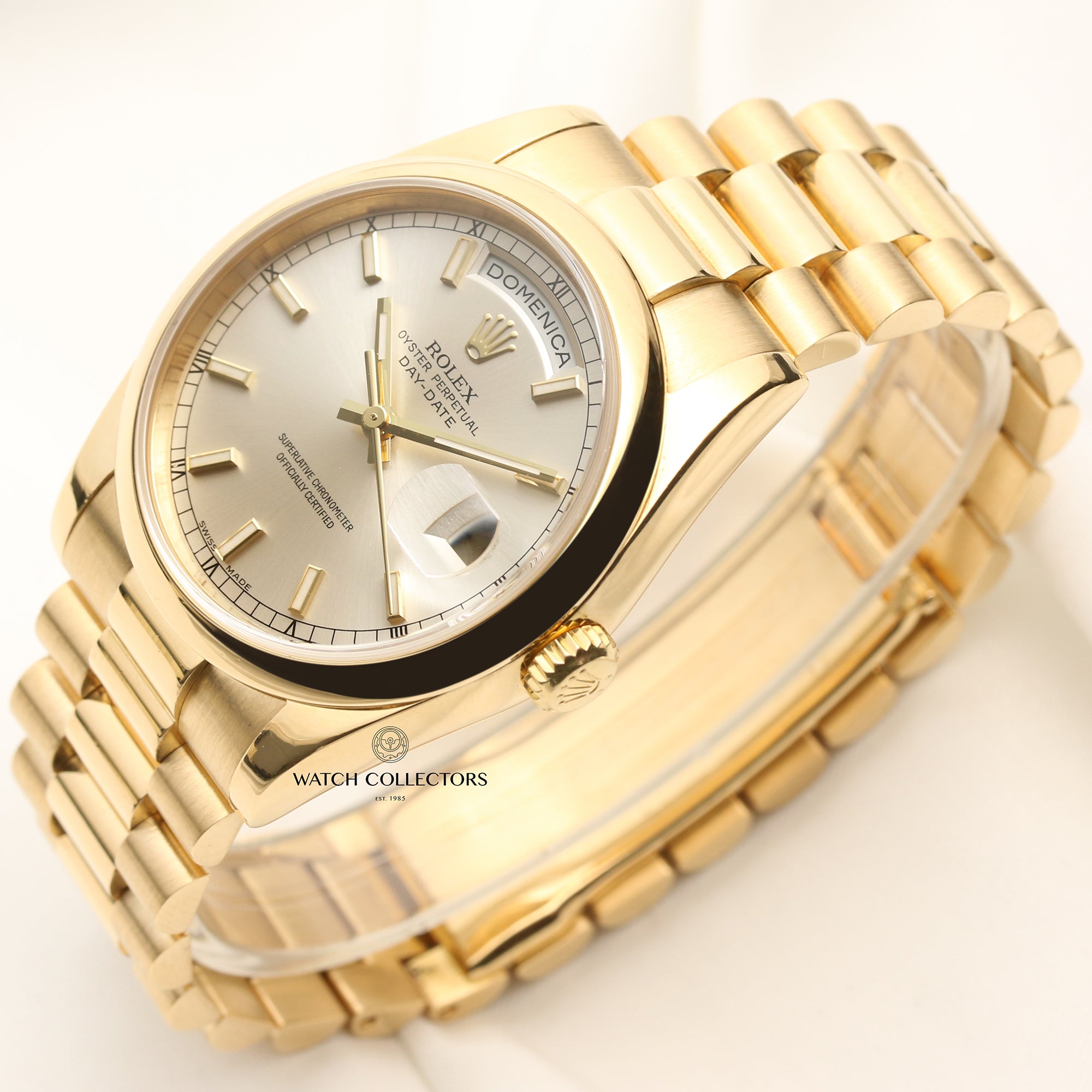 Rolex Day-Date 118208 18K White Gold Second Hand Watch Collectors 3