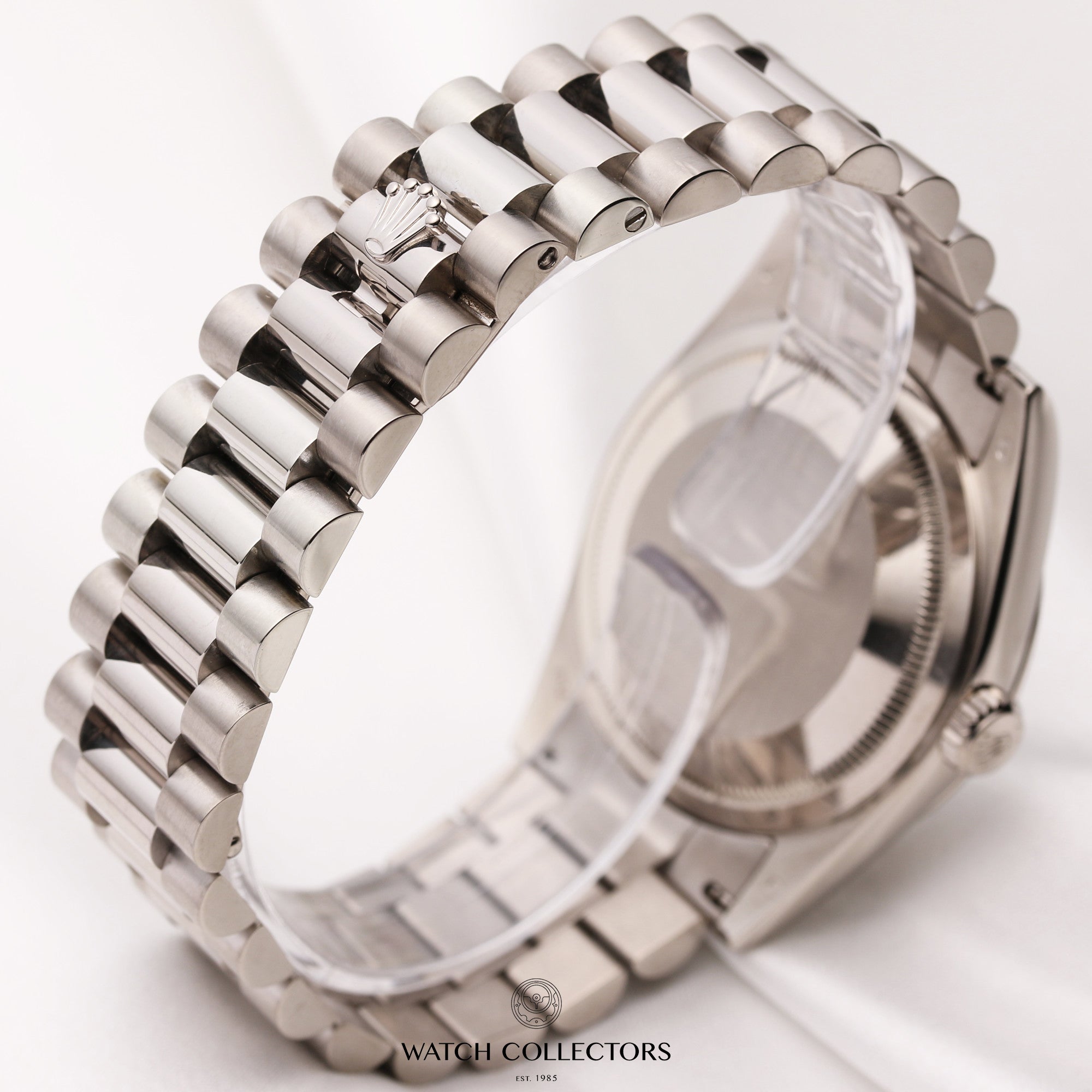 Rolex-Day-Date-118209-President-18K-White-gold-Second-Hand-Watch-Collectors-5