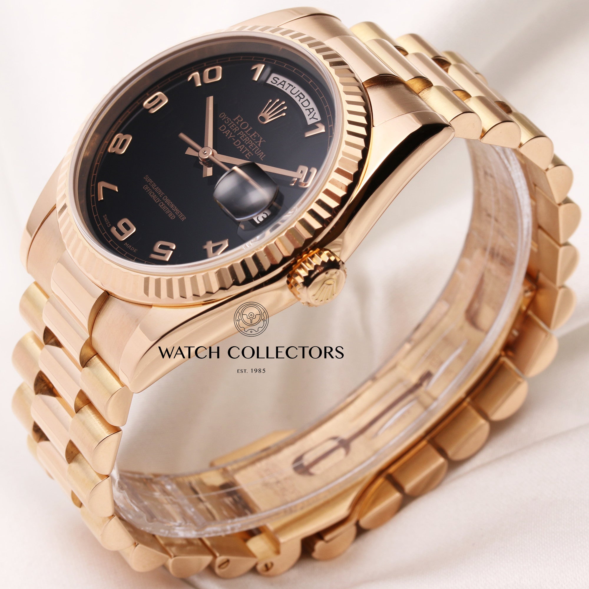 Rolex-Day-Date-118235-18K-Rose-Gold-Second-Hand-Watch-Collectors-3