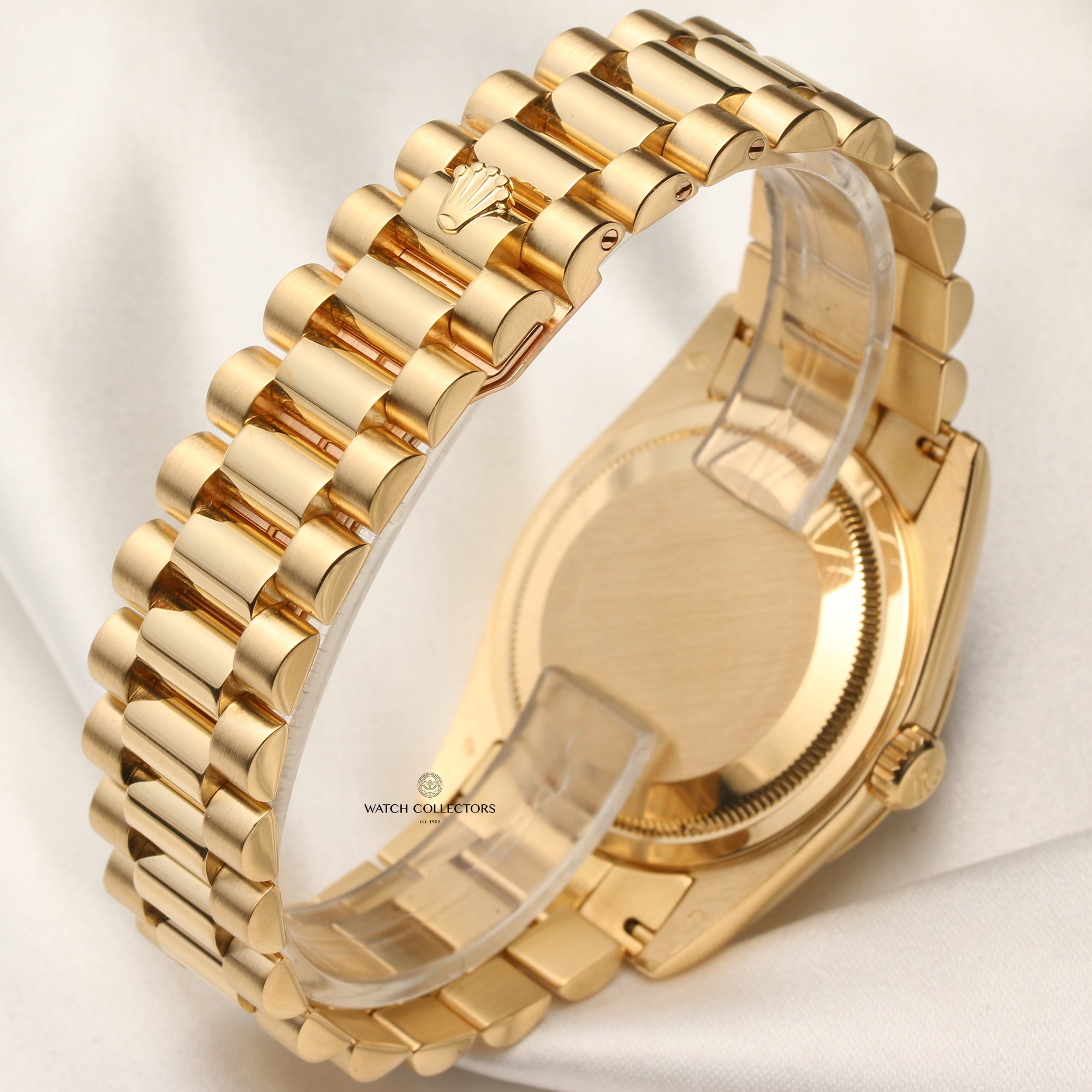 Rolex Day-Date 118238 18K Yellow Gold Black Diamond Dial Second Hand Watch Collectors 7