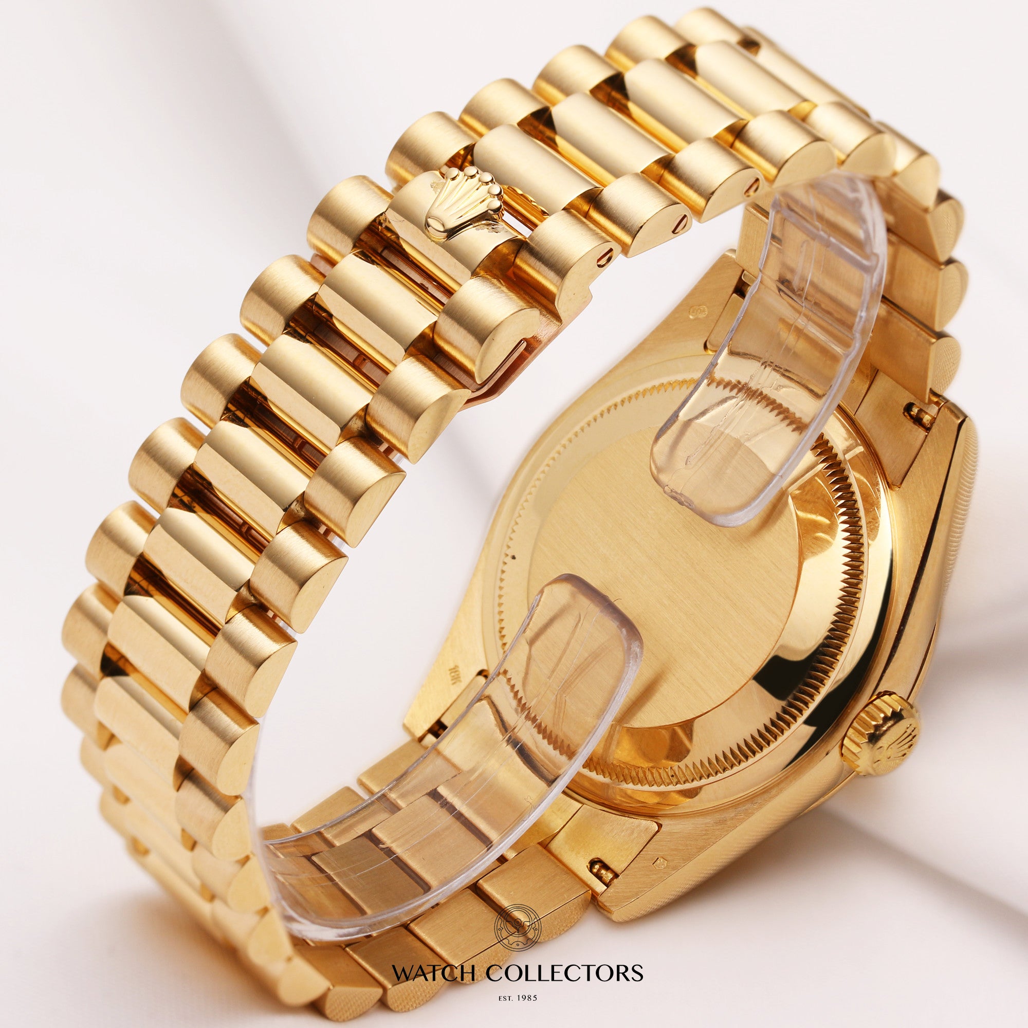 Rolex-Day-Date-118238-18K-Yellow-Gold-Pave-Dial-Second-Hand-Watch-Colelctors-6