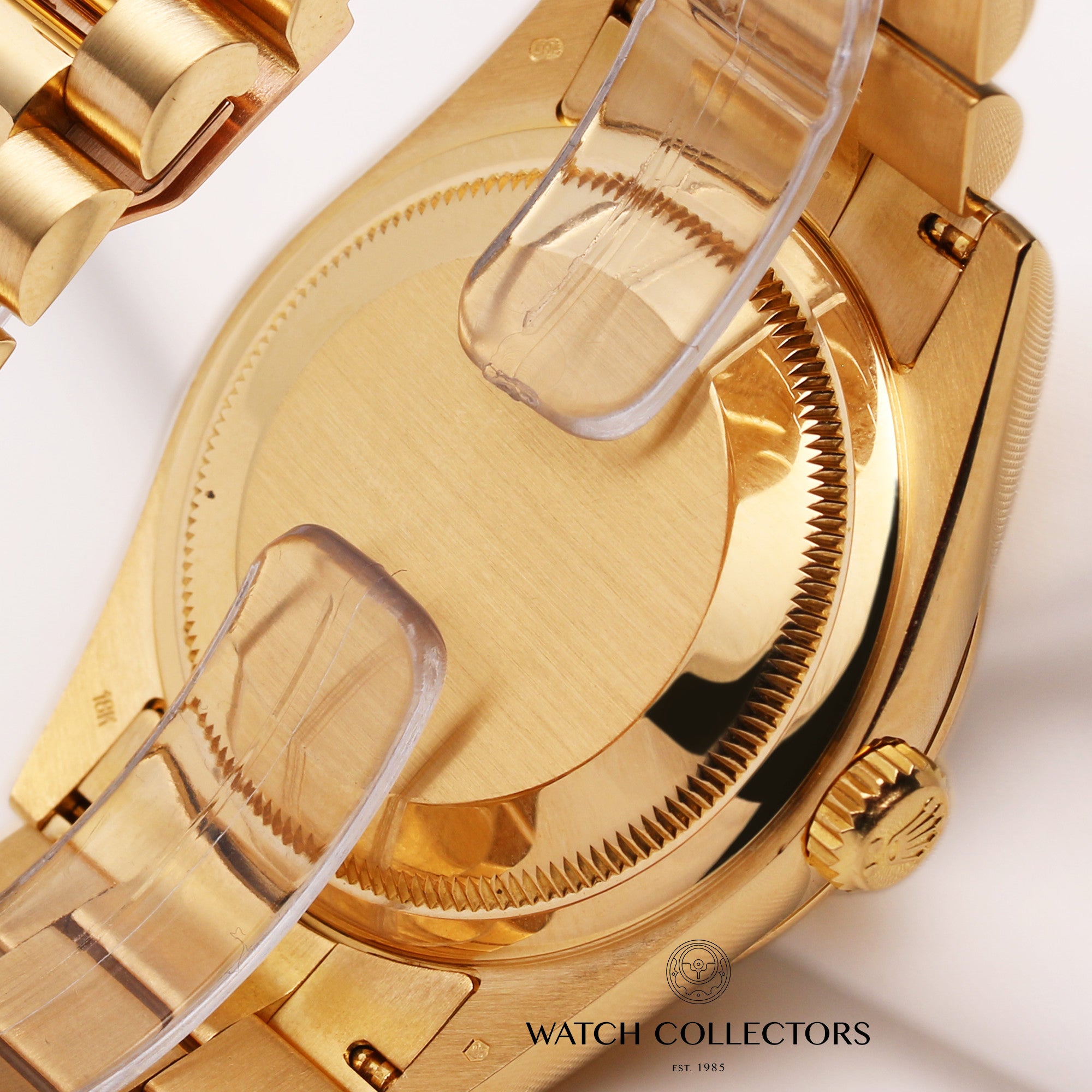 Rolex-Day-Date-118238-18K-Yellow-Gold-Pave-Dial-Second-Hand-Watch-Colelctors-7