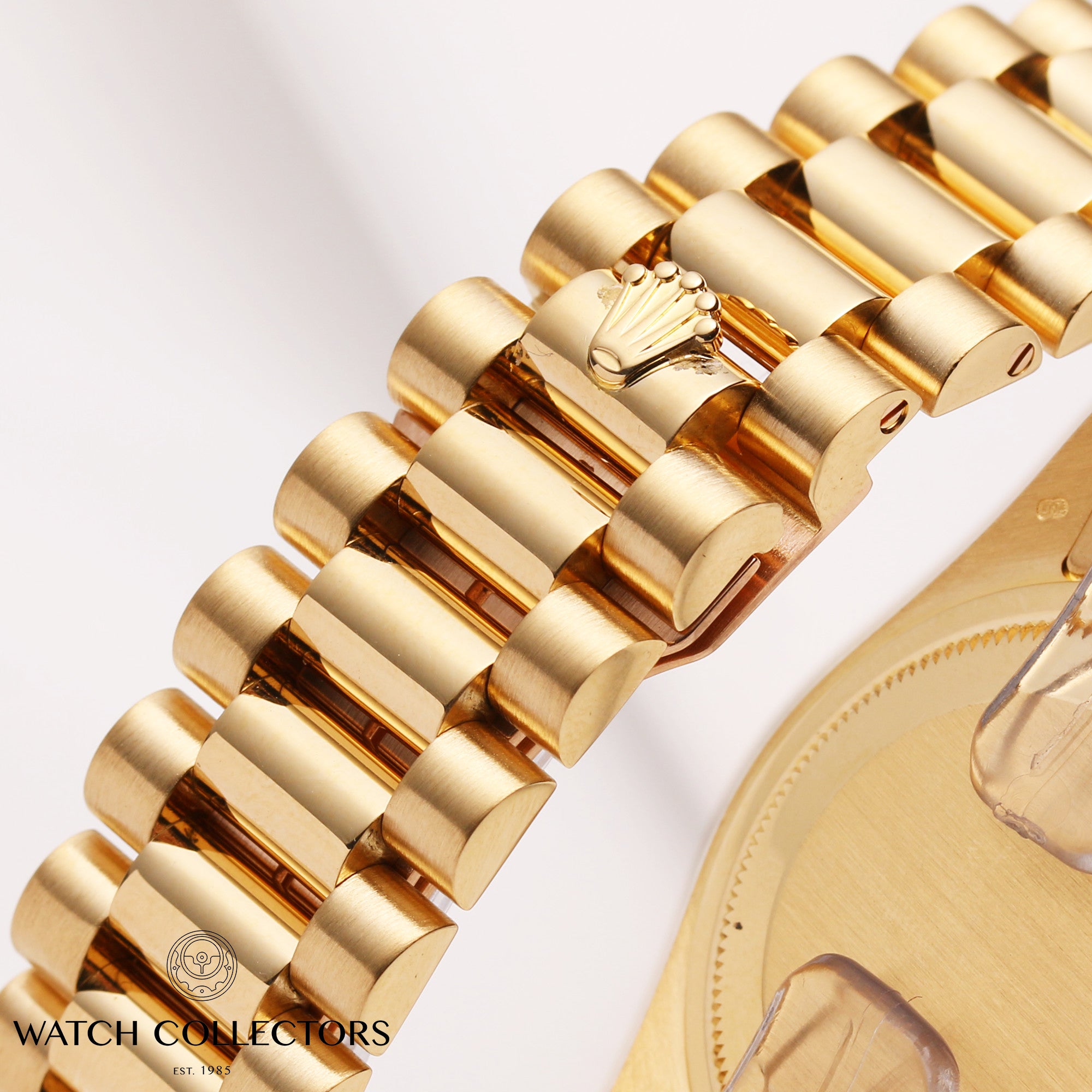 Rolex-Day-Date-118238-18K-Yellow-Gold-Pave-Dial-Second-Hand-Watch-Colelctors-8