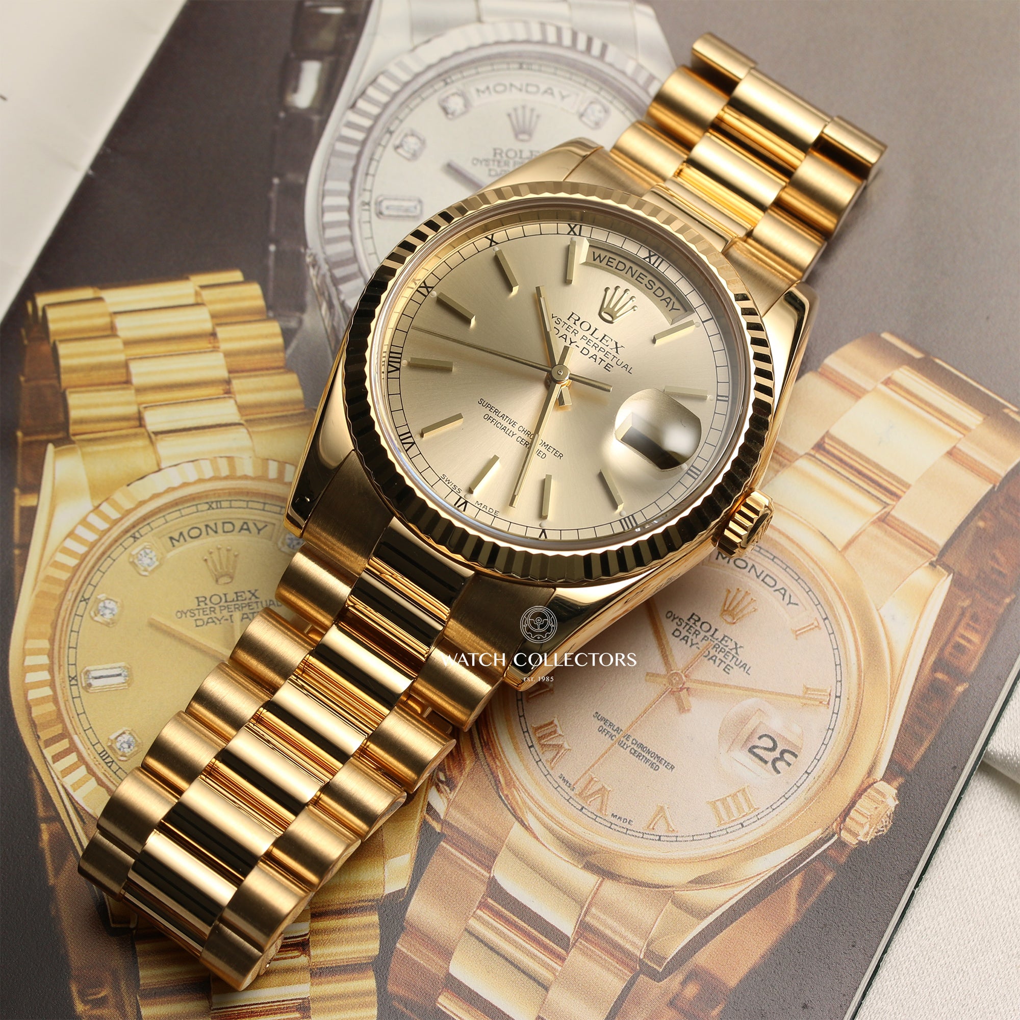 Rolex Day-Date 118238 18K Yellow Gold Second Hand Watch Collectors 11