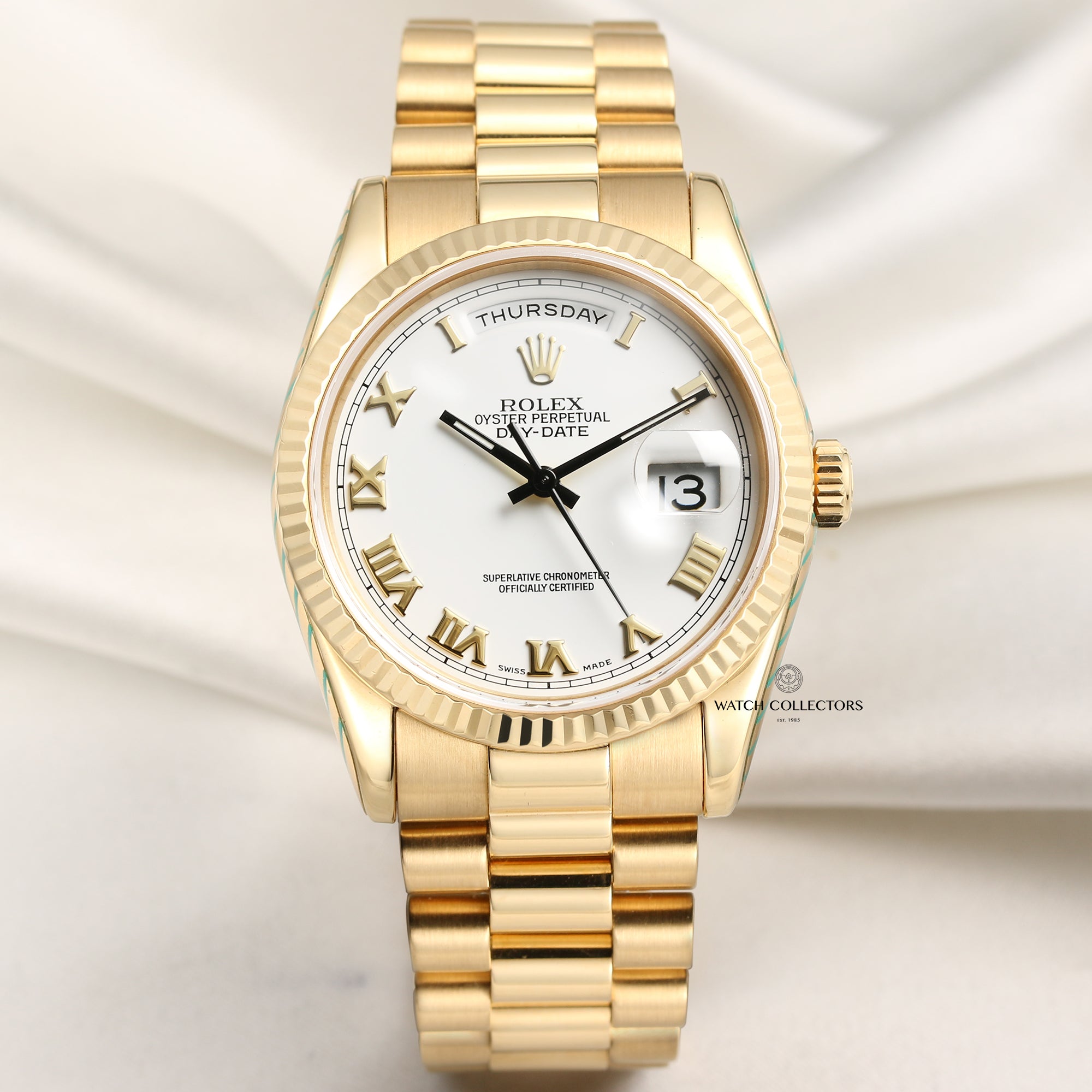 Rolex Day-Date 118238 18K Yellow Gold Second Hand Watch Collectors 1