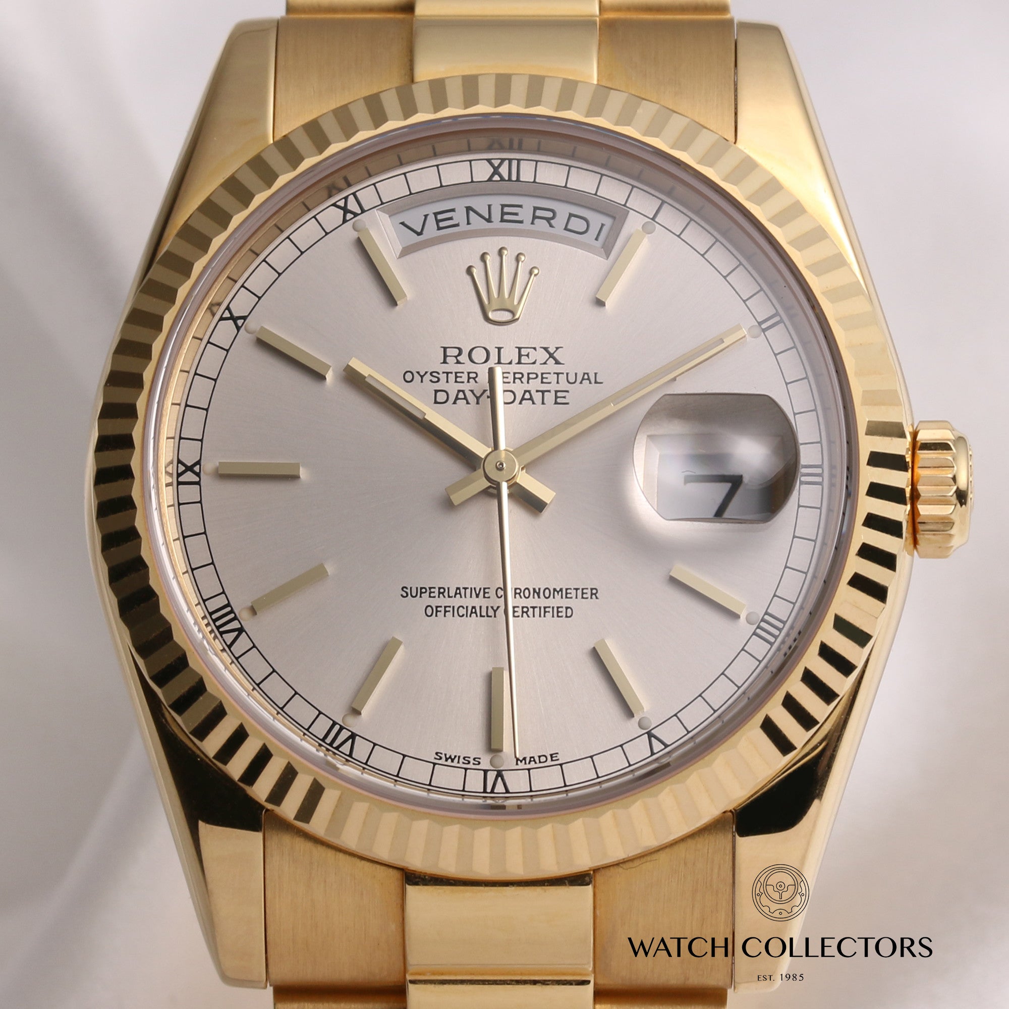 Rolex-Day-Date-118238-18K-Yellow-Gold-Second-Hand-Watch-Collectors-2