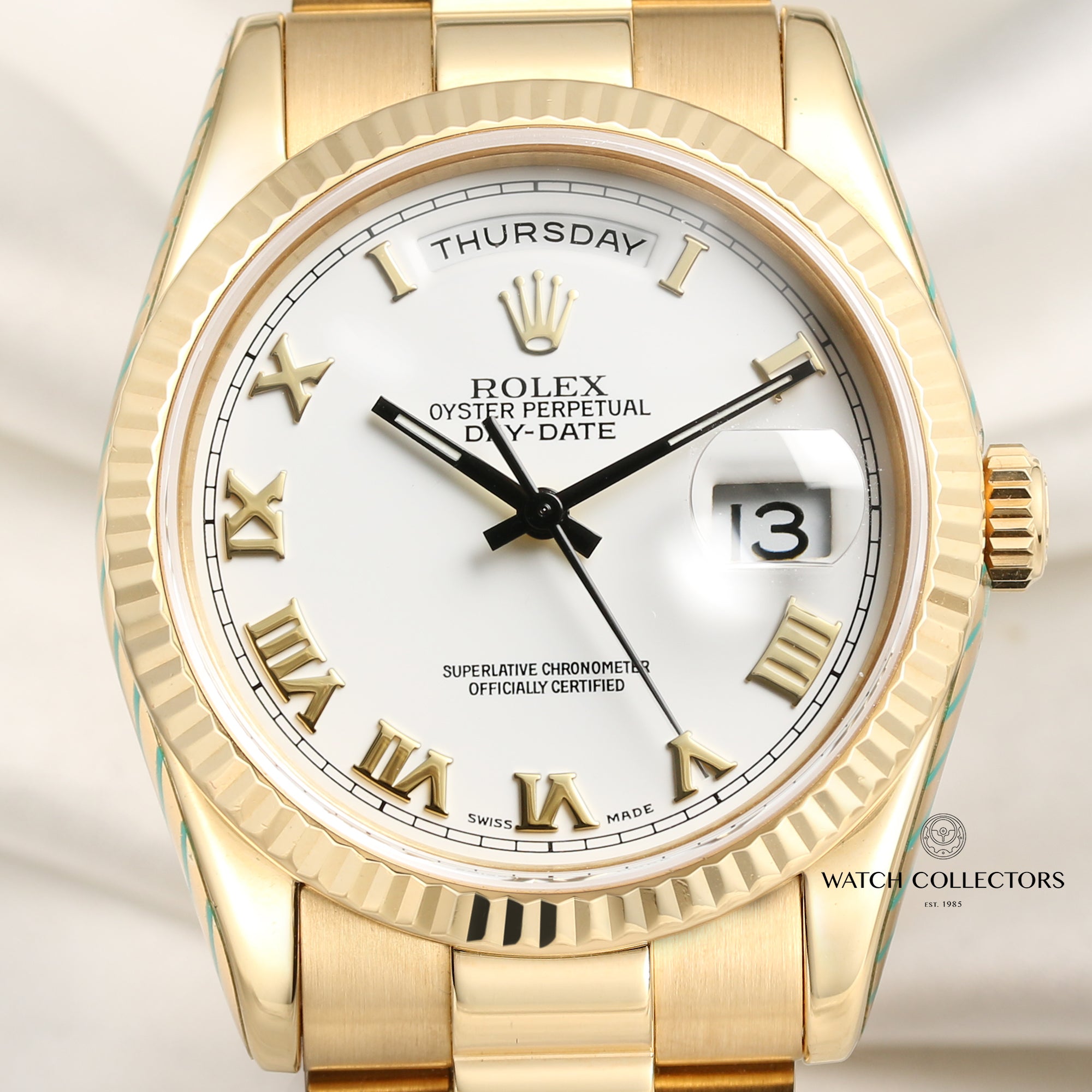 Rolex Day-Date 118238 18K Yellow Gold Second Hand Watch Collectors 2