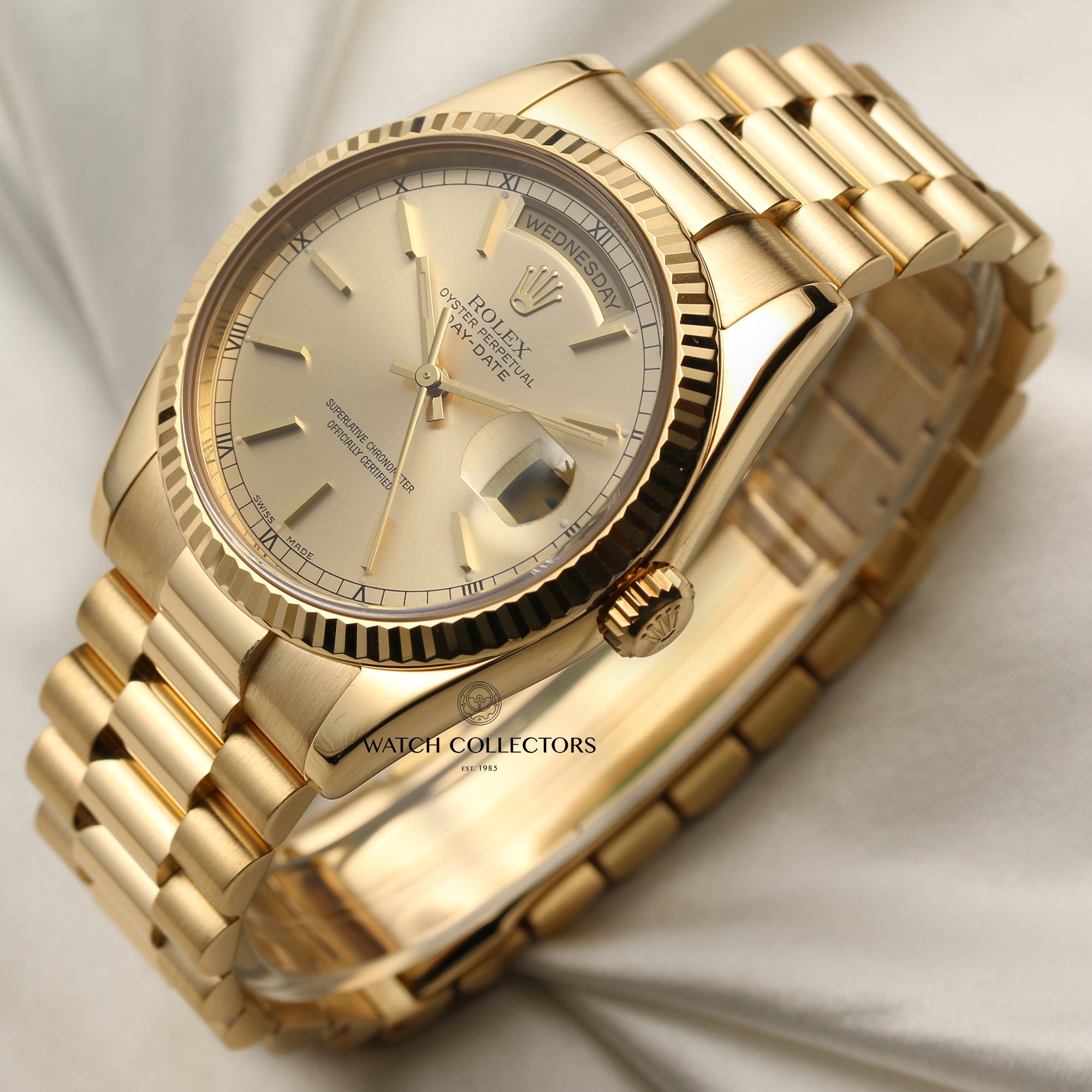 Rolex Day-Date 118238 18K Yellow Gold Second Hand Watch Collectors 3
