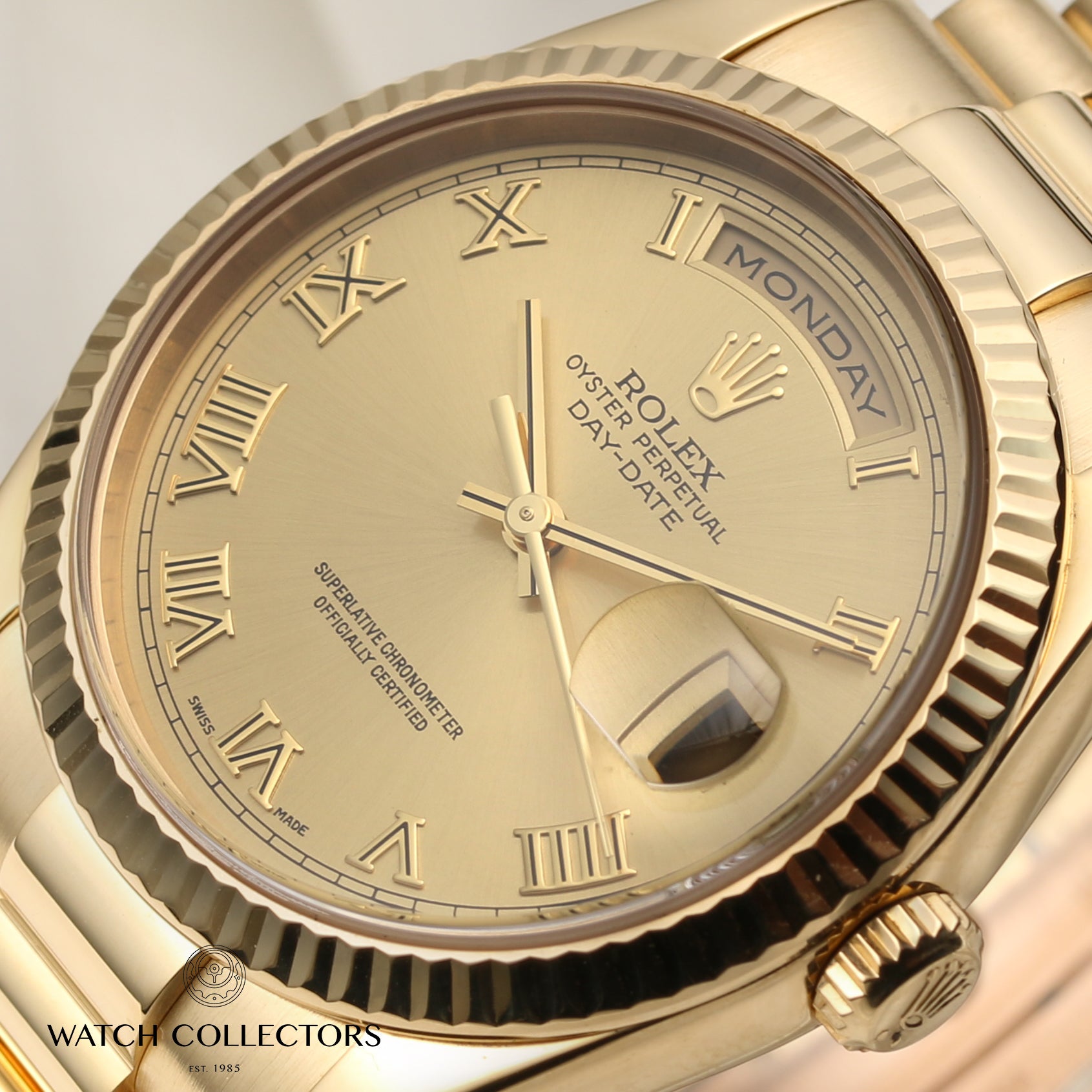 Rolex Day-Date 118238 18K Yellow Gold Second Hand Watch Collectors 4