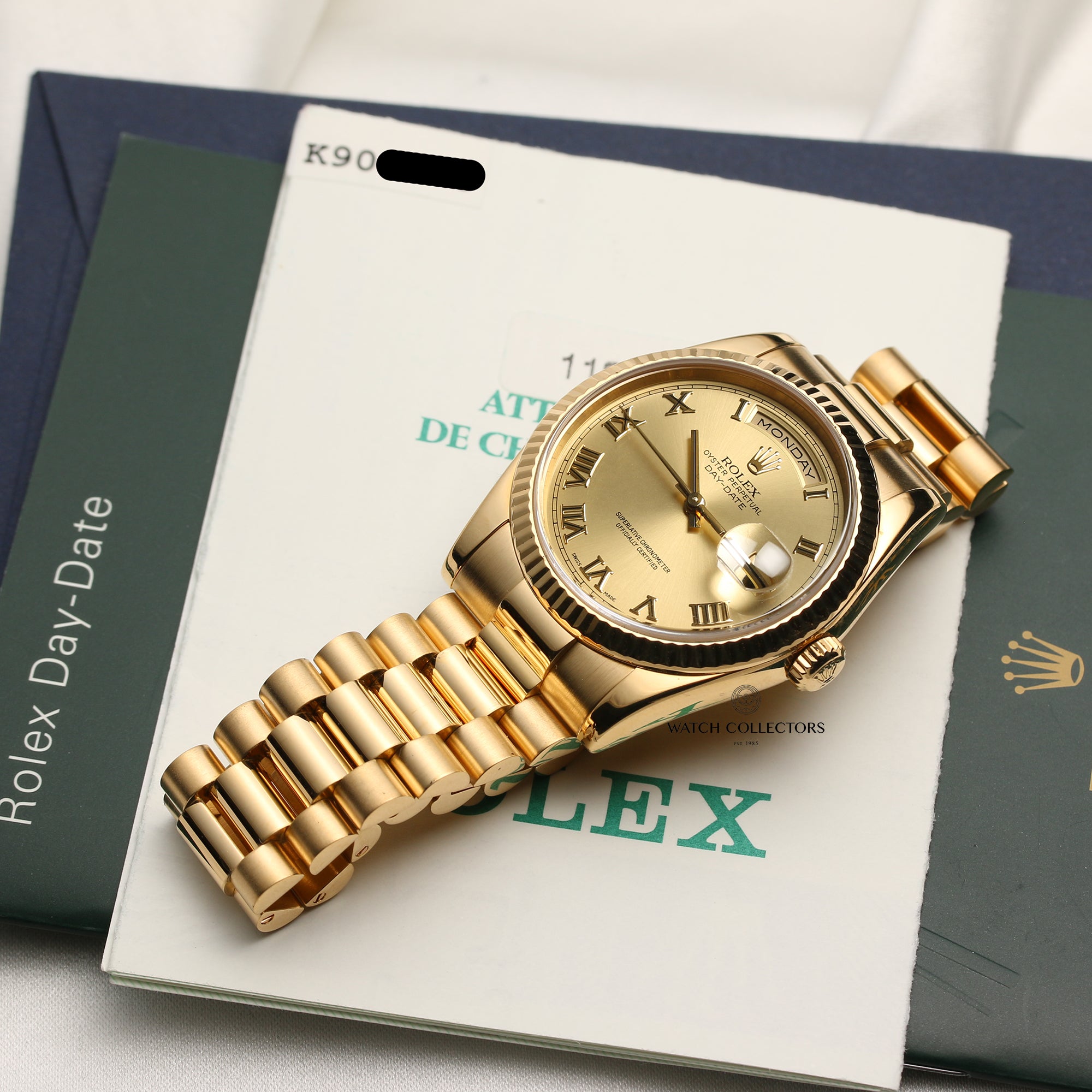 Rolex Day-Date 118238 18K Yellow Gold Second Hand Watch Collectors 9