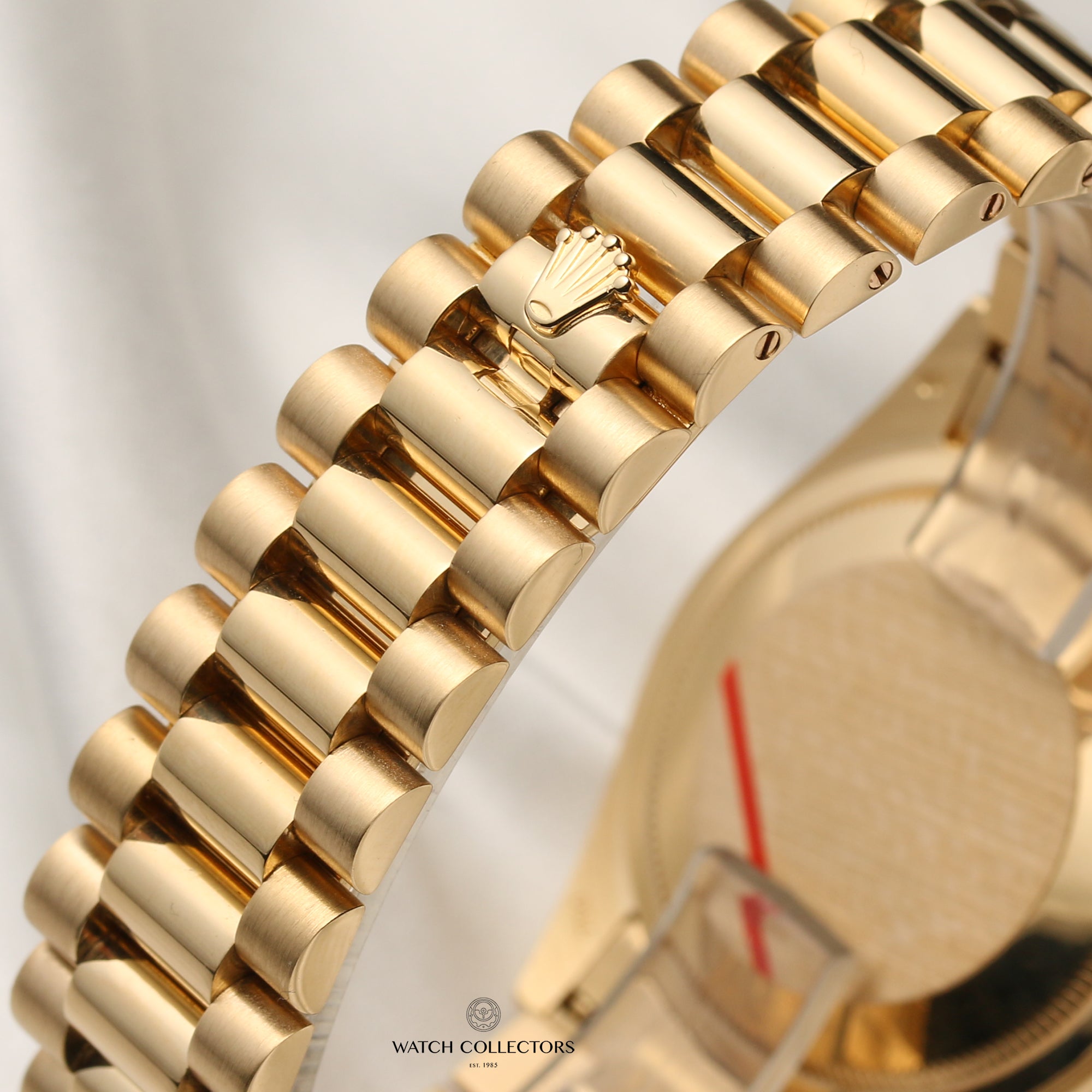 Rolex Day-Date 118238 18K Yellow Gold Silver Diamond Dial Second Hand Watch Collectors 10