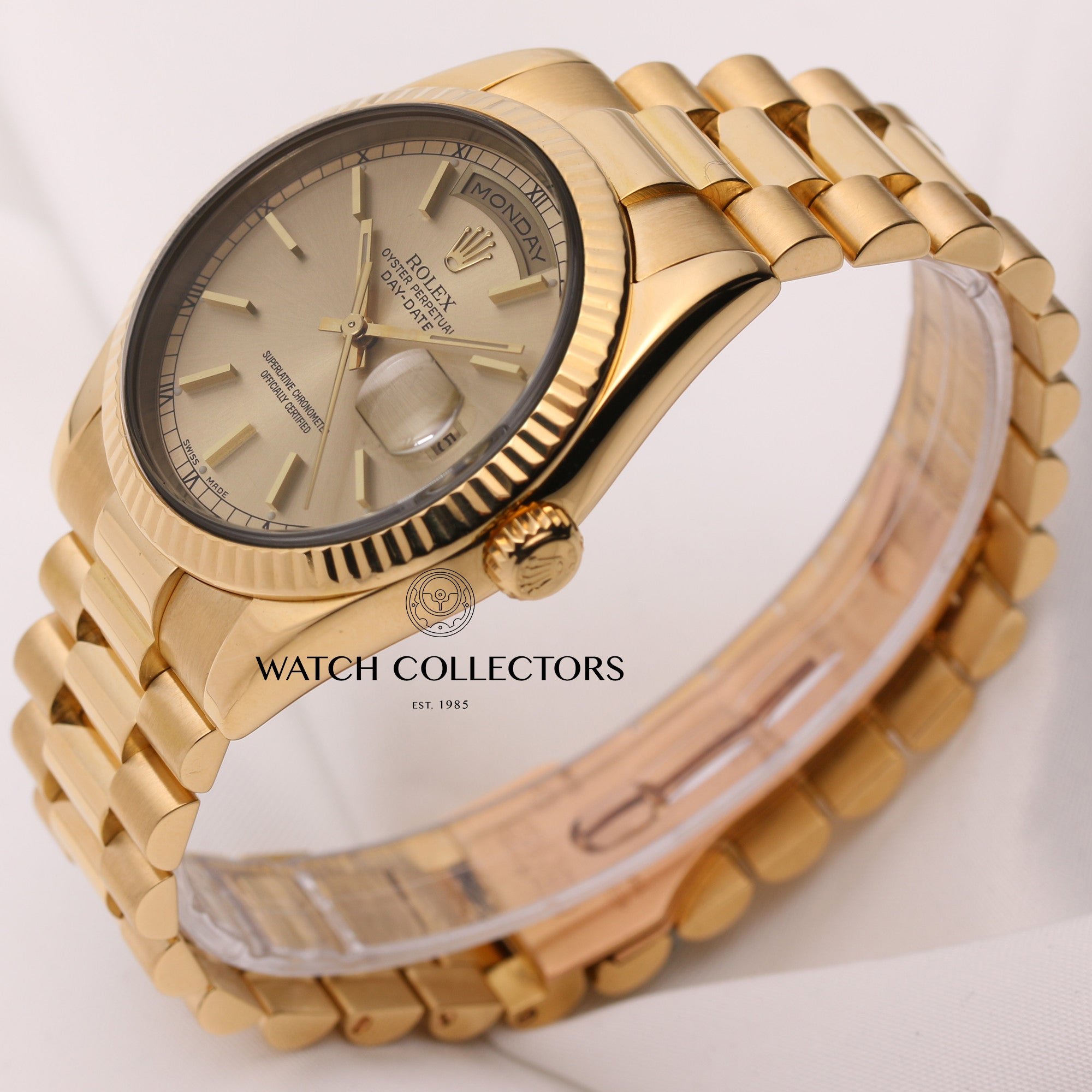 Rolex-Day-Date-118238-Champagne-Dial-18K-Yellow-Gold-Second-Hand-Watch-Collectors-3