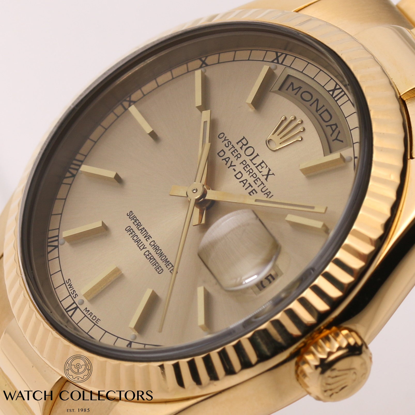 Rolex-Day-Date-118238-Champagne-Dial-18K-Yellow-Gold-Second-Hand-Watch-Collectors-4