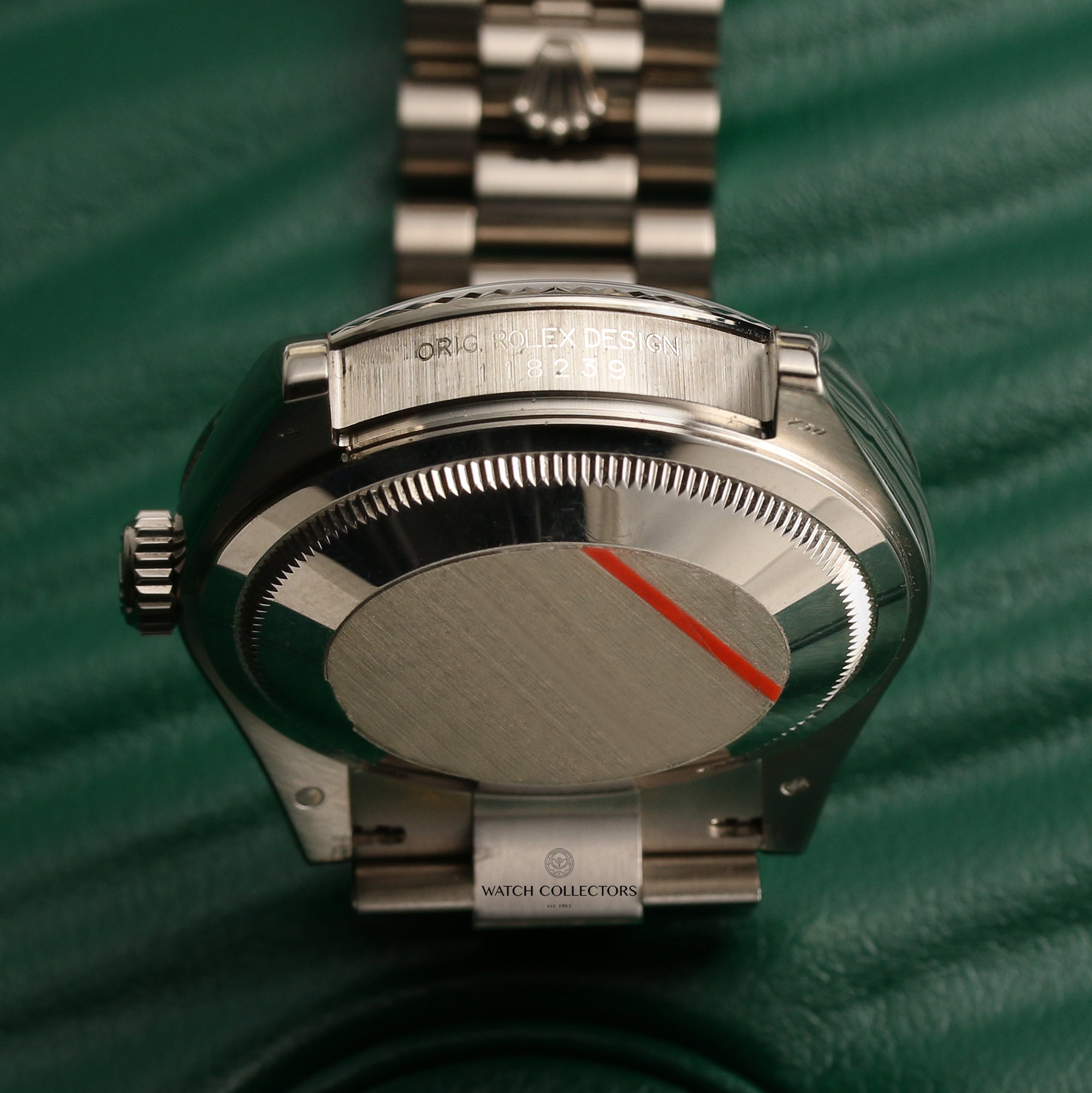 Rolex Day-Date 118239 18K White Gold Black Diamond Dial Second Hand Watch Collectors 8