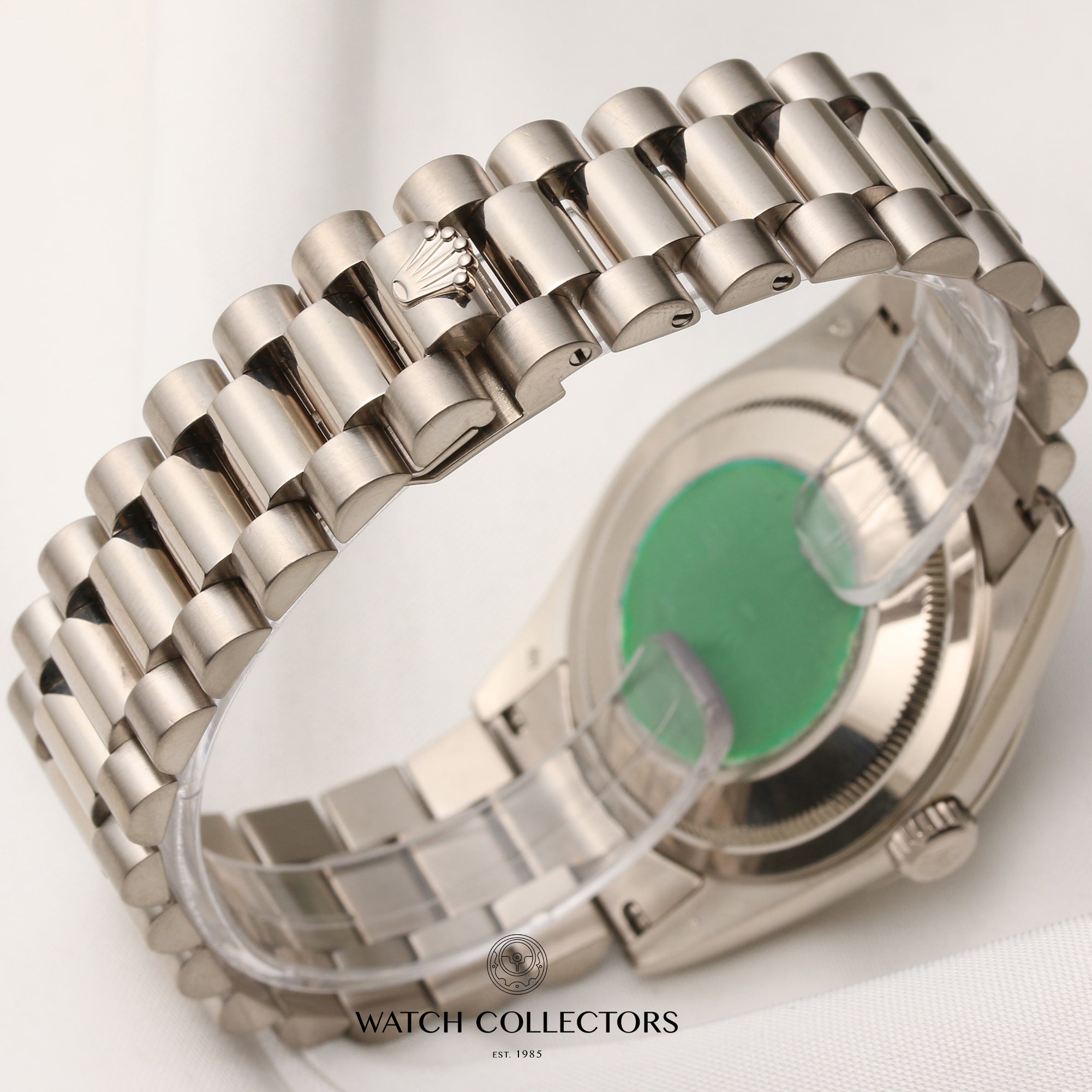 Rolex-Day-Date-118239-18K-White-Gold-Silver-Dial-Second-Hand-Watch-Collectors-7