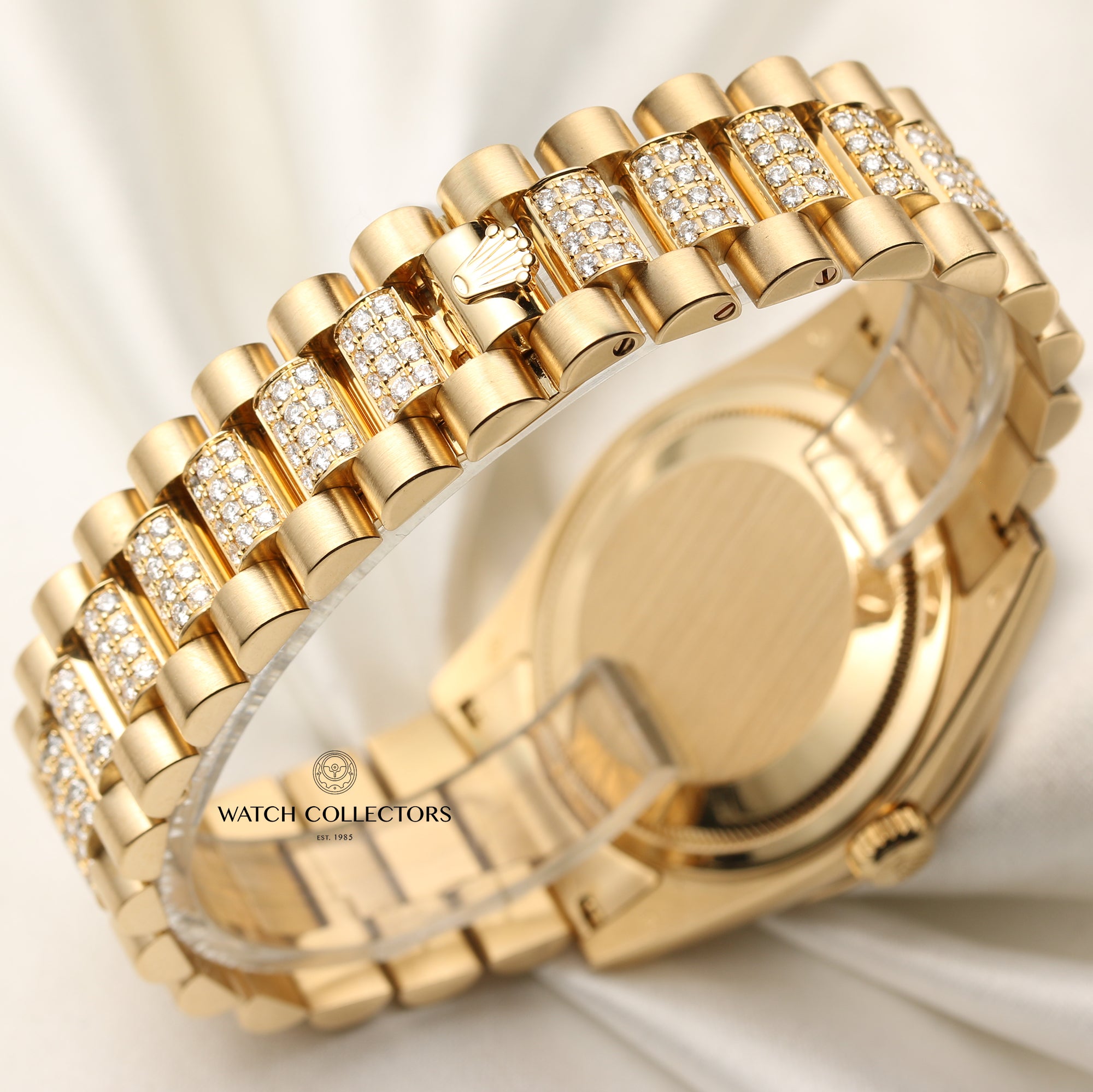 Rolex Day-Date 118388 Black Diamond Dial 18K Yellow Gold Second Hand Watch Collectors 8