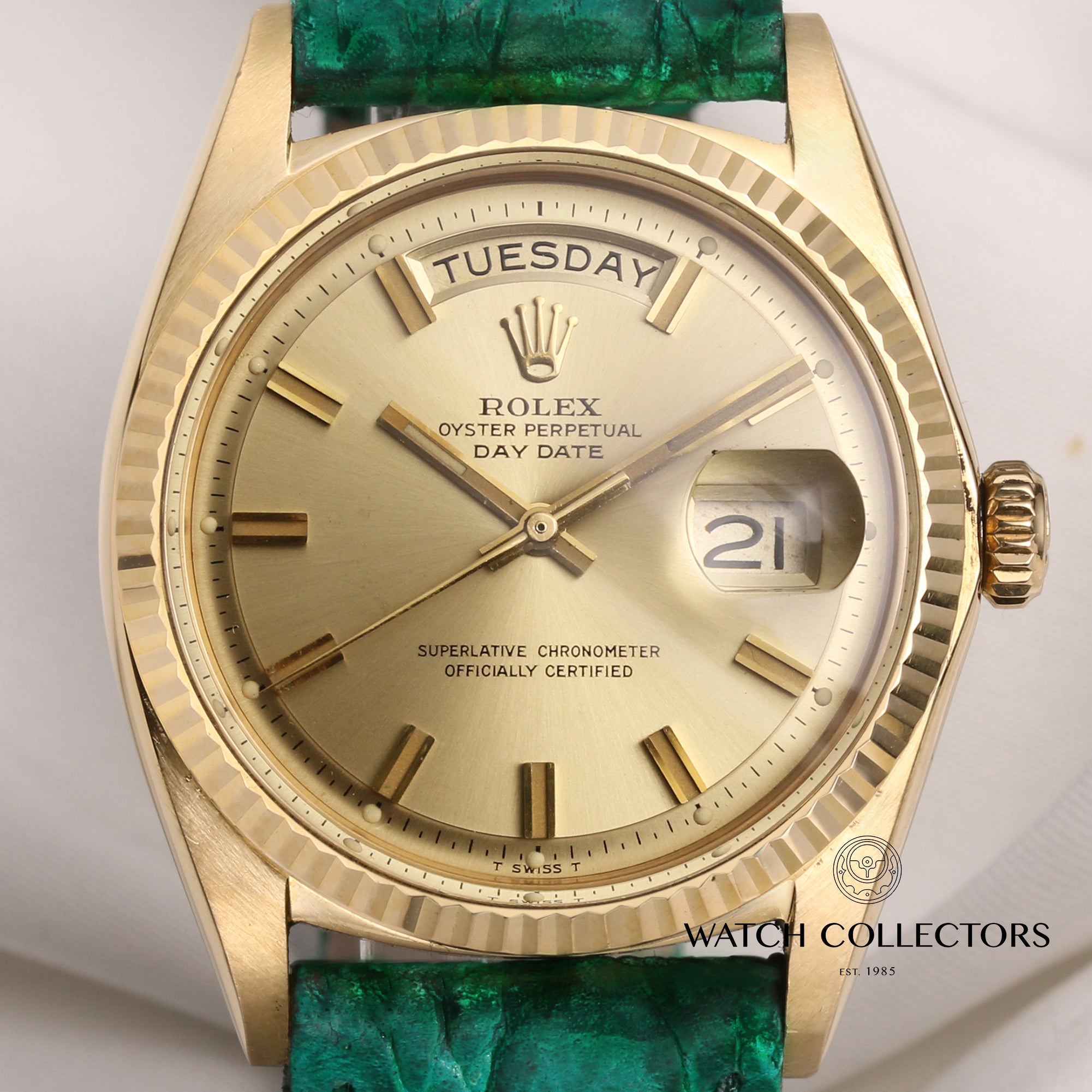 Rolex-Day-Date-1803-18K-Yellow-Gold-Champaigne-Dial-Second-Hand-Watch-Collectors-2-2
