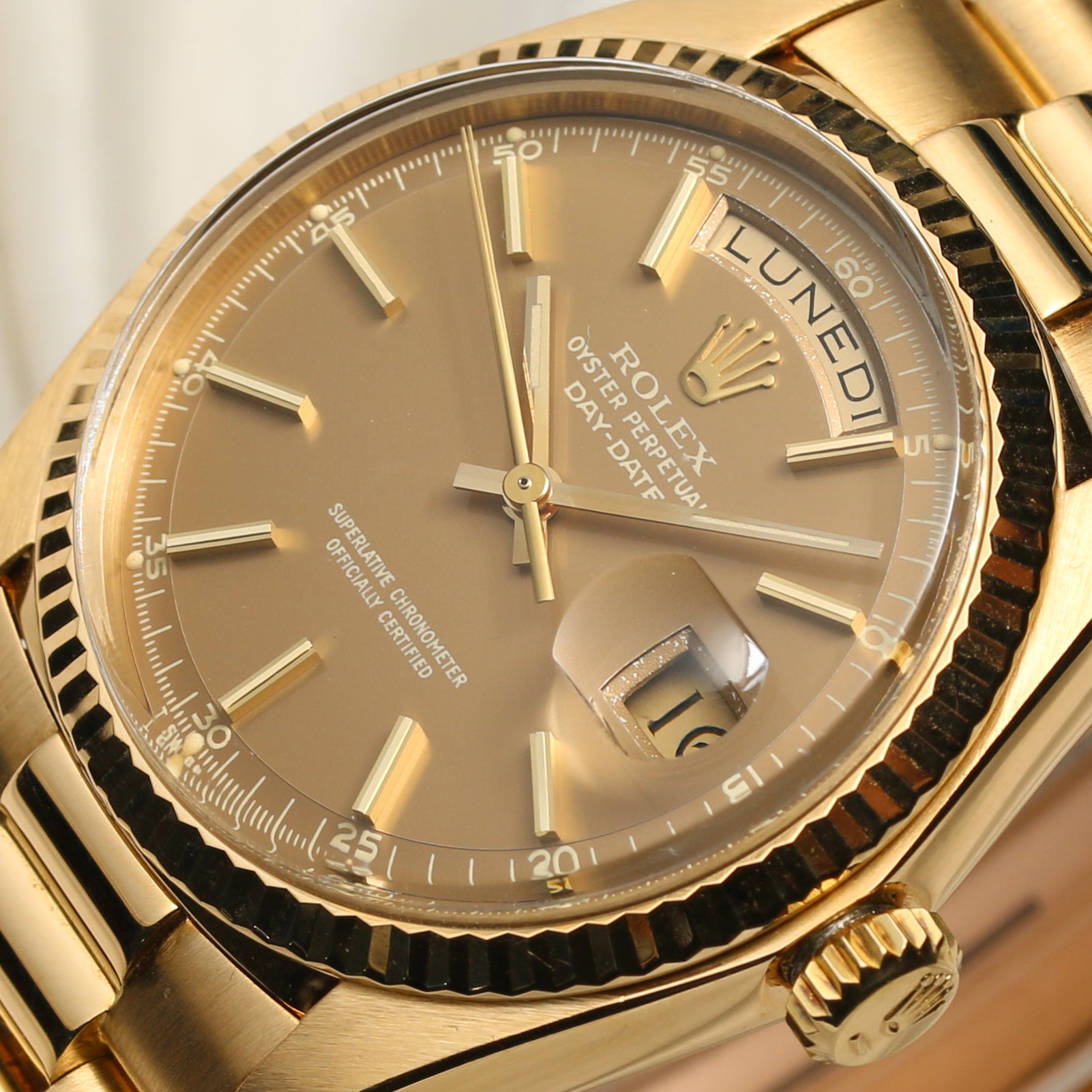 Rolex Day-Date 1803 Caramel Dial 18K Yellow Gold Second Hand Watch Collectors 4