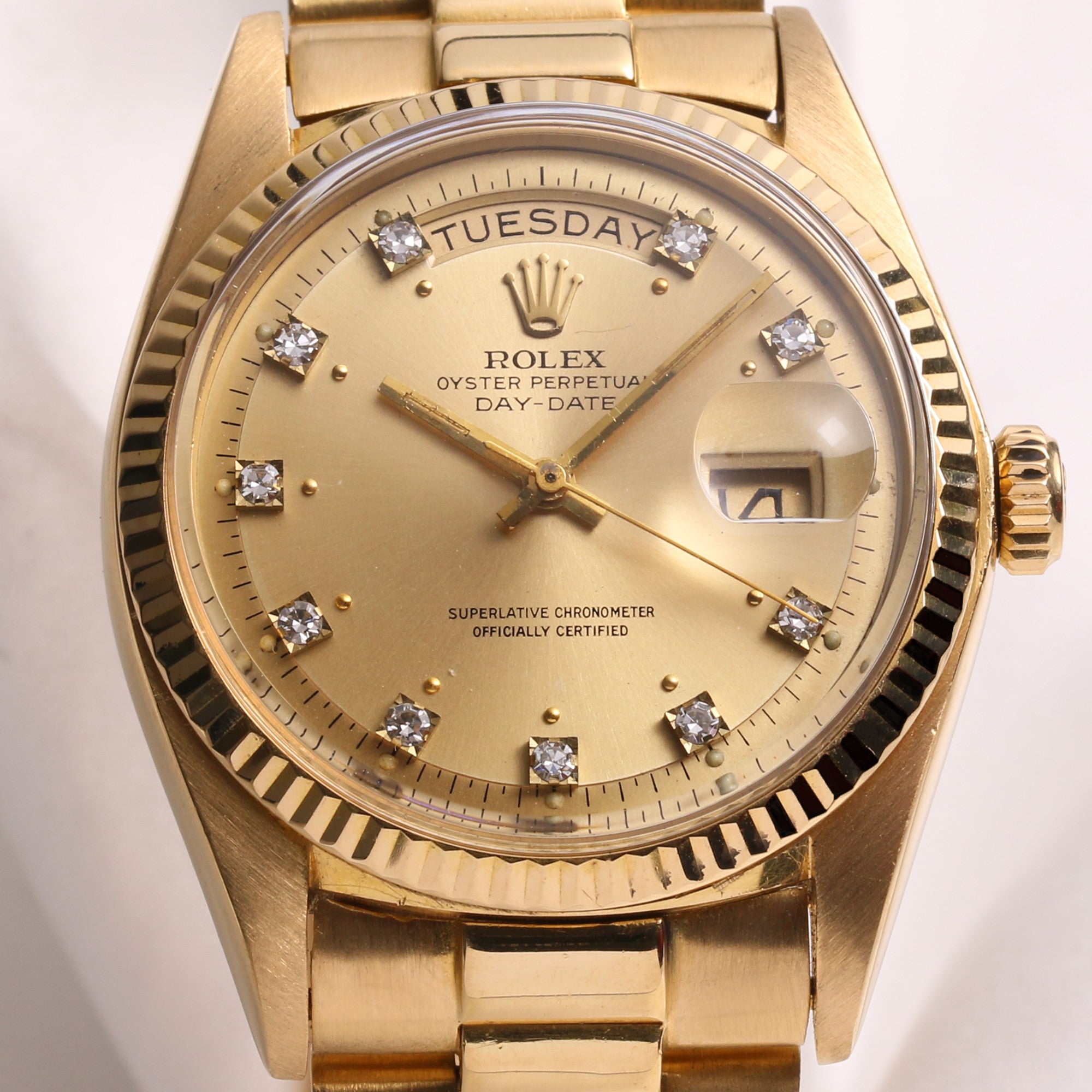Rolex Day-Date 1803 Diamond 18K Yellow Gold Second Hand Watch Collectors (2)