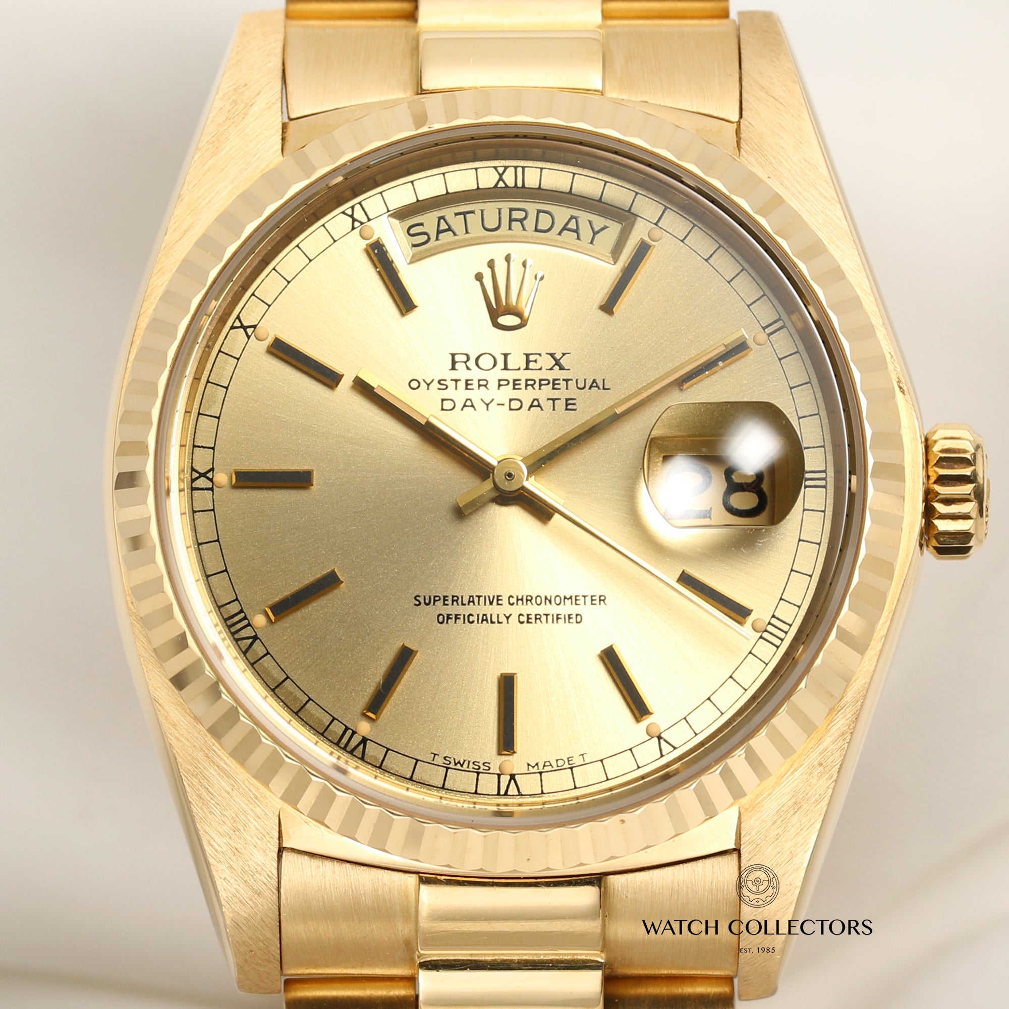 Rolex Day-Date 18038 18K Yellow Gold Second Hand Watch Collectors 2