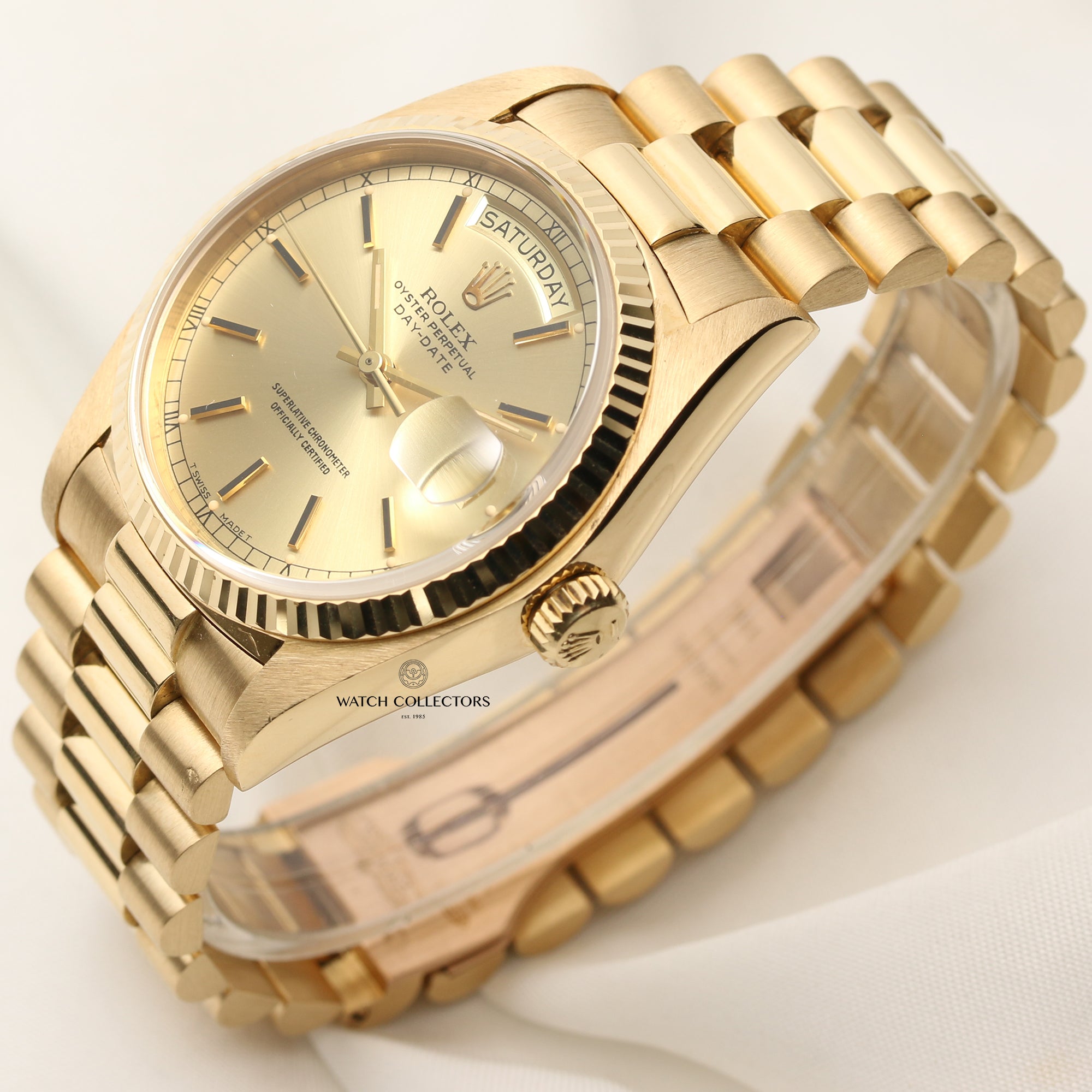 Rolex Day-Date 18038 18K Yellow Gold Second Hand Watch Collectors 3