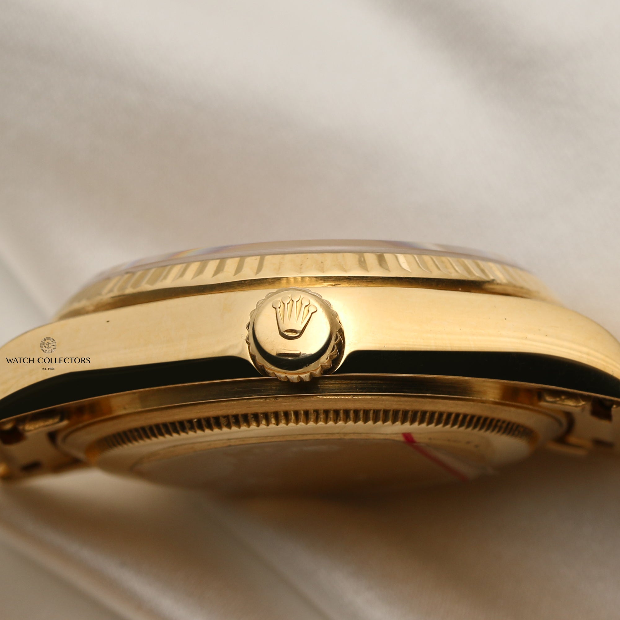 Rolex Day-Date 18038 18K Yellow Gold Wood Dial Second Hand Watch Collectors 6