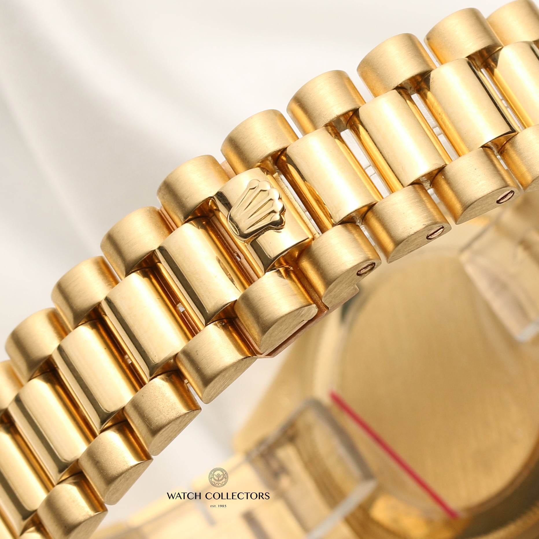 Rolex Day-Date 18038 18K Yellow Gold Wood Dial Second Hand Watch Collectors 8