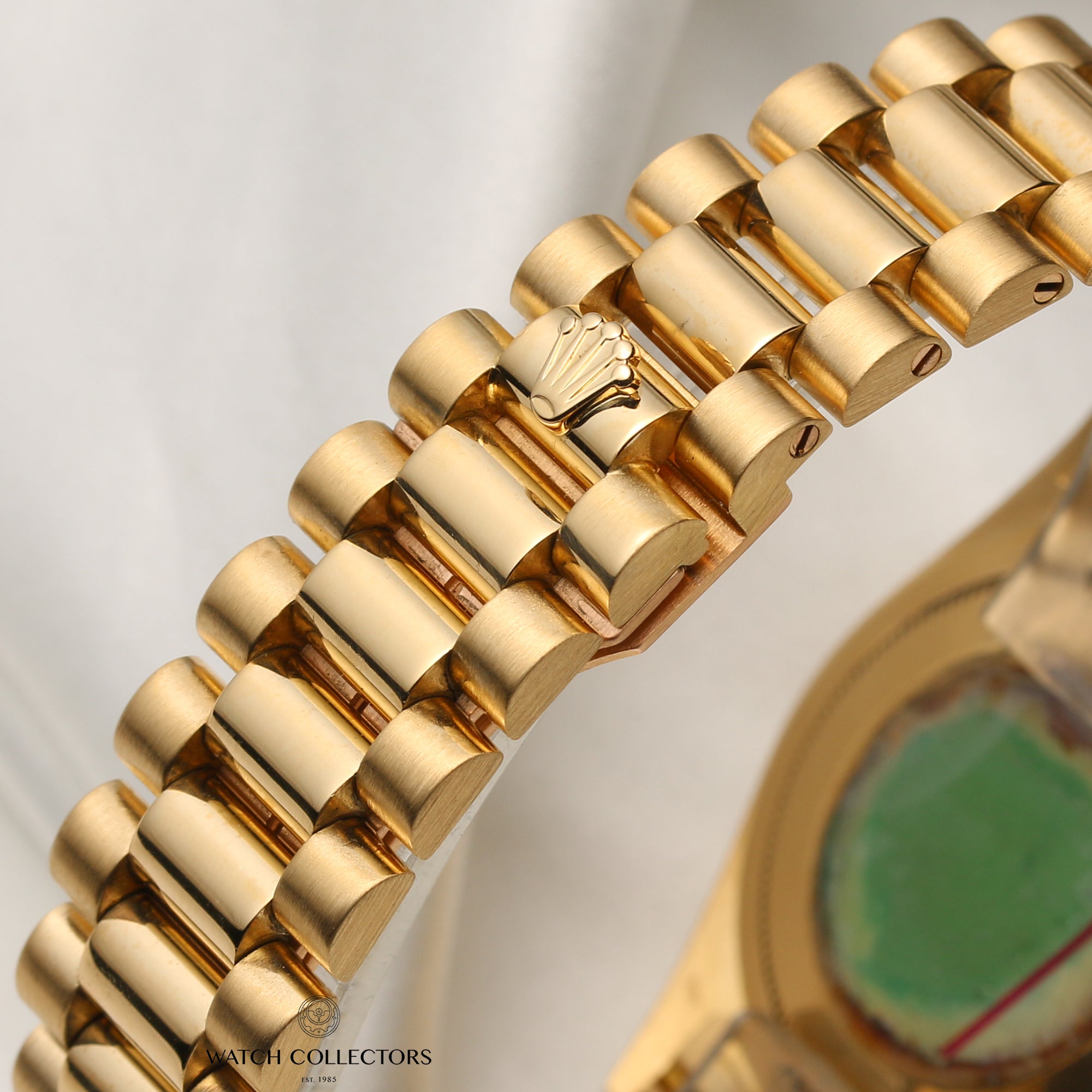 Rolex Day-Date 18238 18K Yellow Gold Blue Jubilee Dial Second Hand Watch Collectors 9