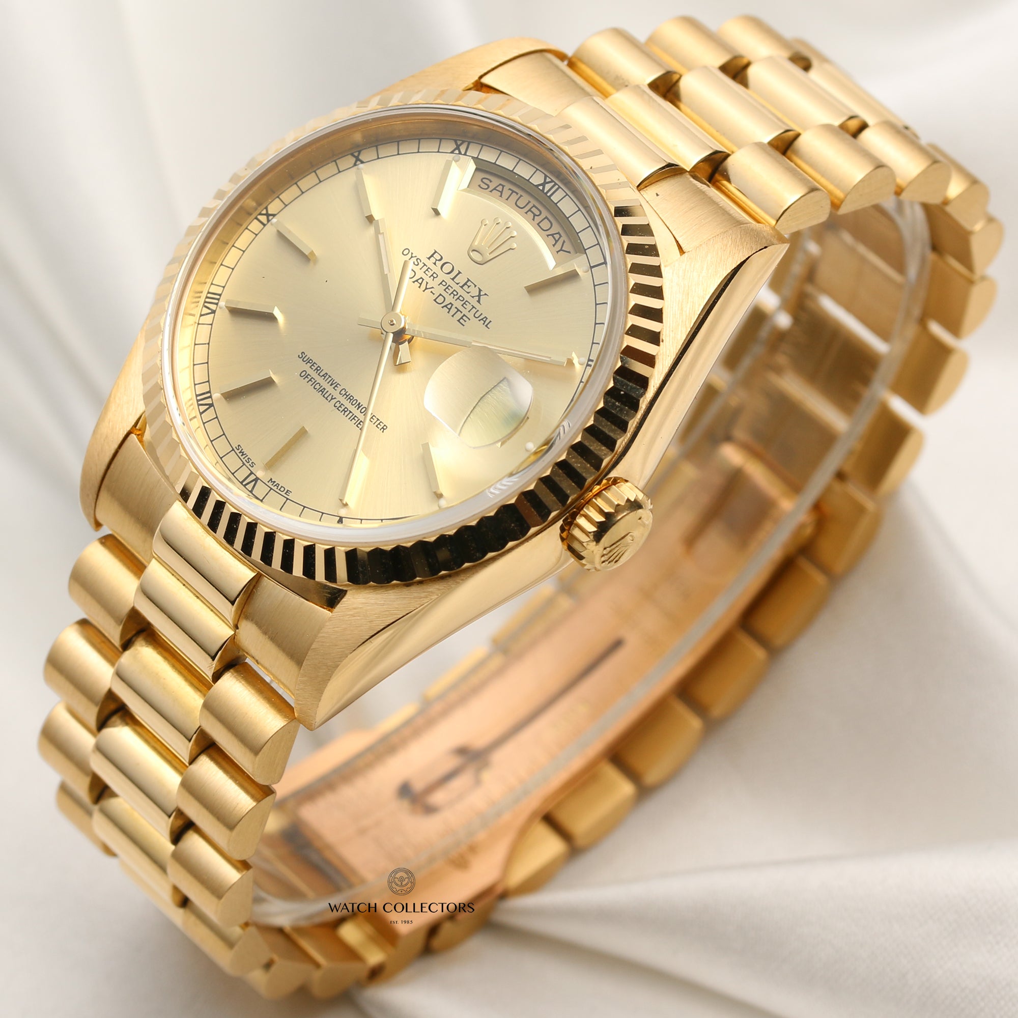 Rolex Day-Date 18238 18K Yellow Gold Second Hand Watch Collectors 3