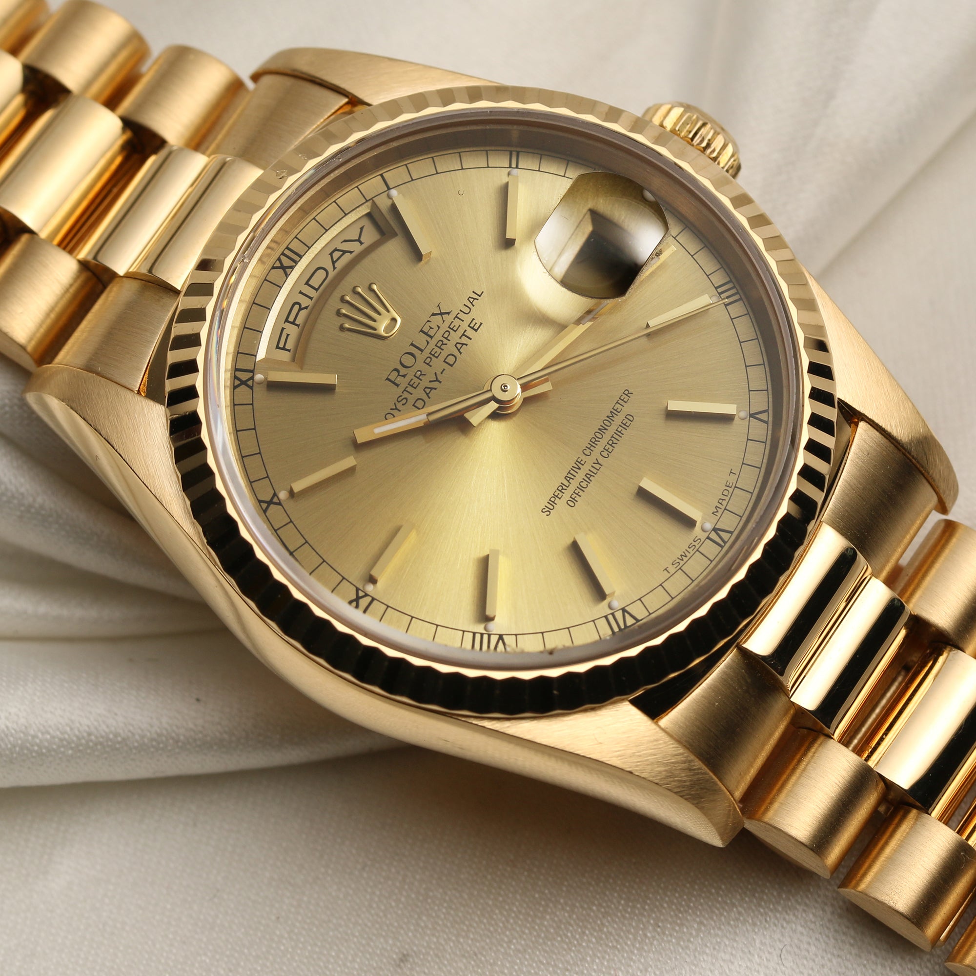 Rolex Day-Date 18238 18K Yellow Gold Second Hand Watch Collectors 5