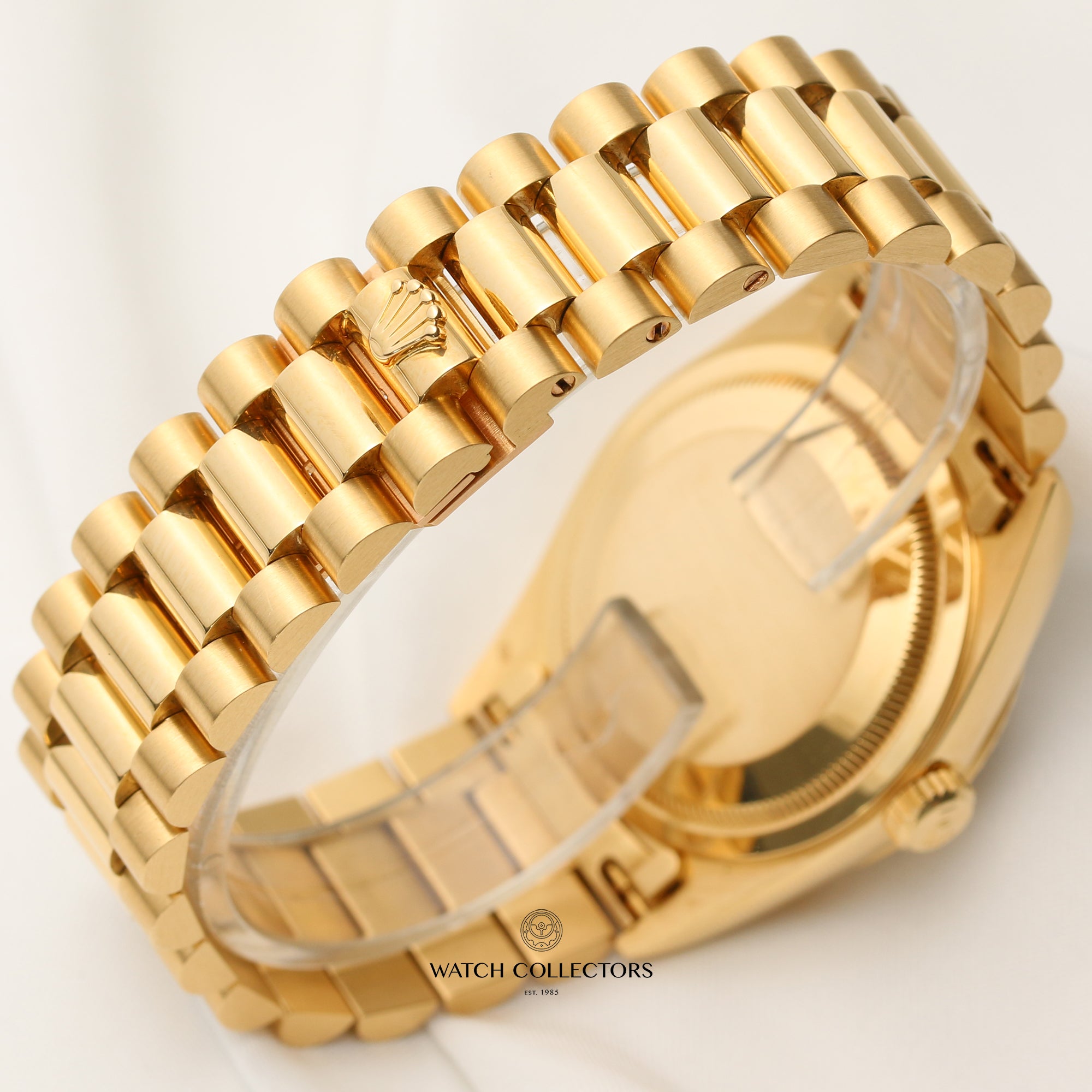 Rolex Day-Date 18238 Champagne Diamond Dial 18K Yellow Gold Second Hand Watch Collectors 6