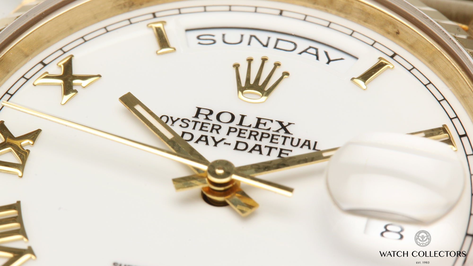 Rolex Day-Date 18238 White Dial 18K Yellow Gold Second Hand Watch Collectors 4