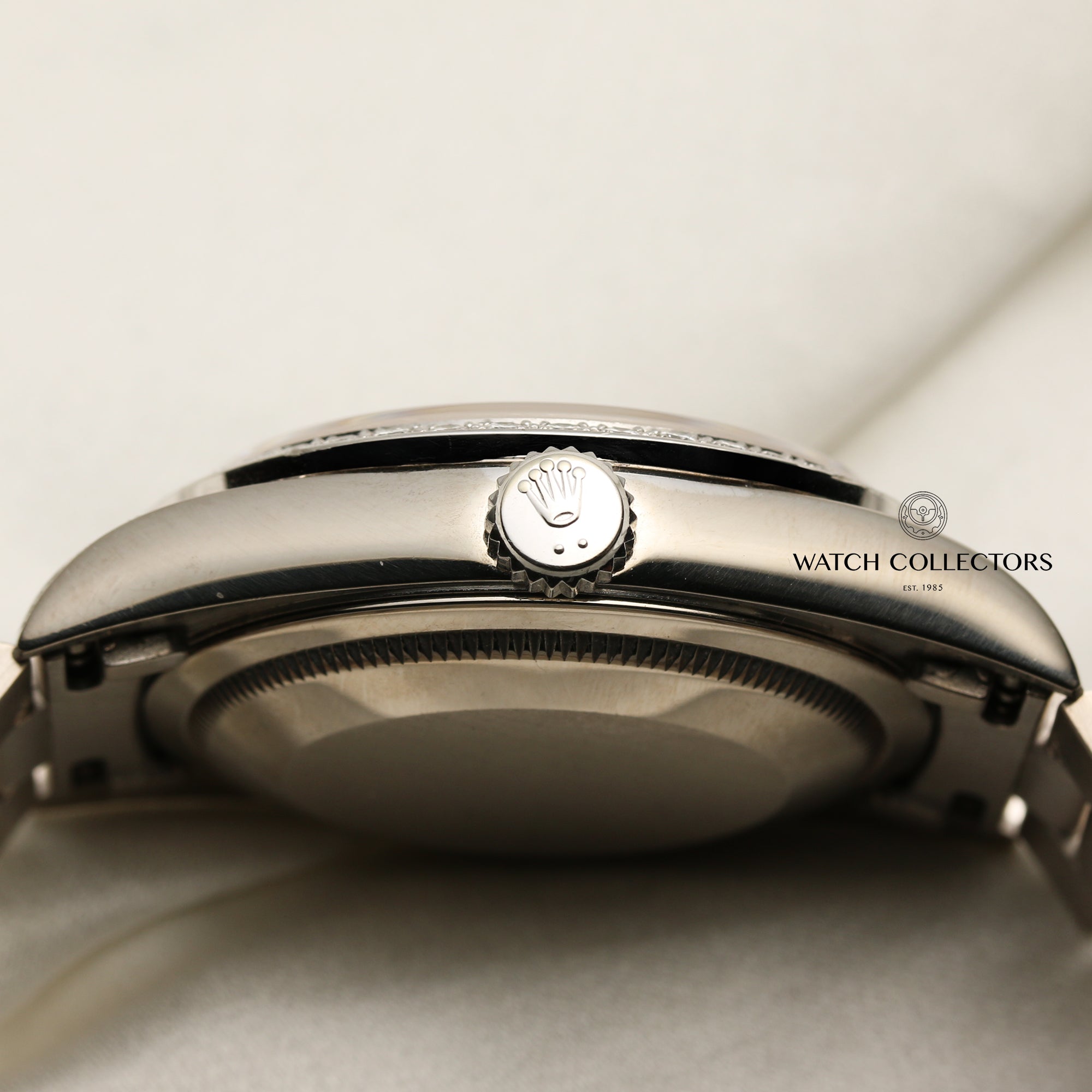 Rolex Day-Date 18389 18K White Gold Diamond Dial Bezel Shoulders Second Hand Watch Collectors 6