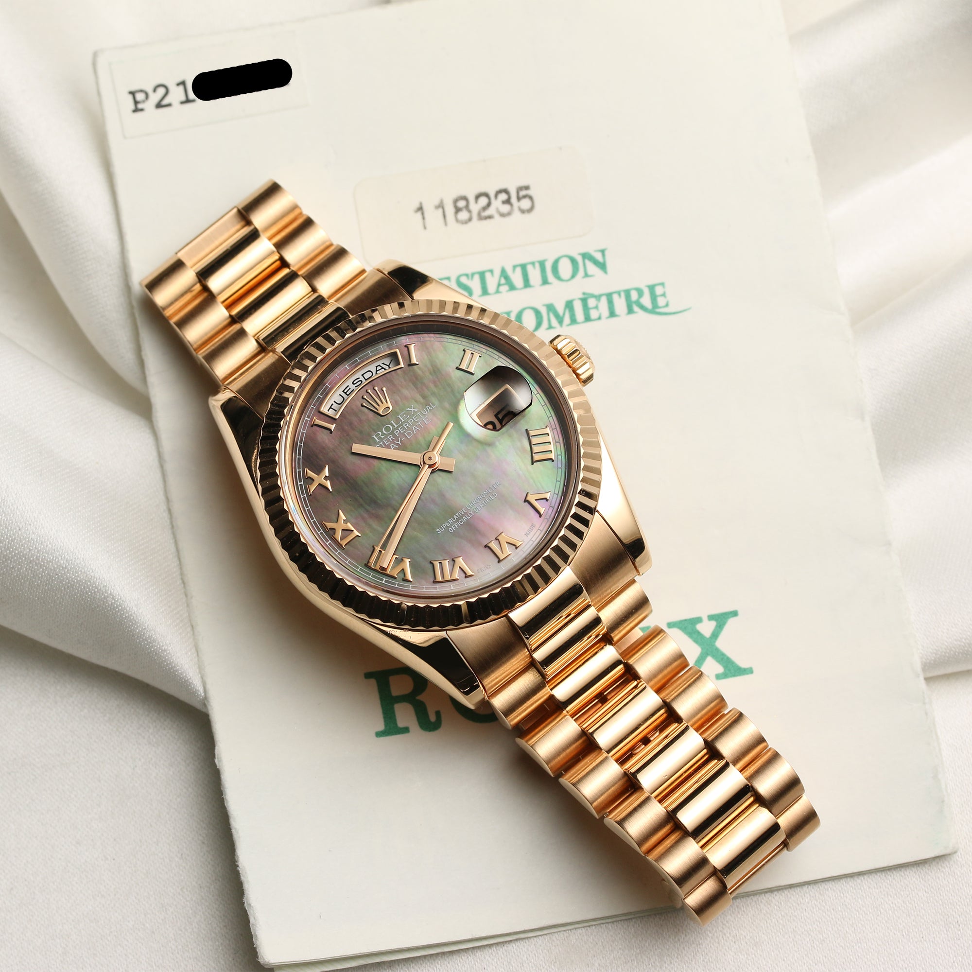 Rolex Day-Date 18K Rose Gold Second Hand Watch Collectors 10