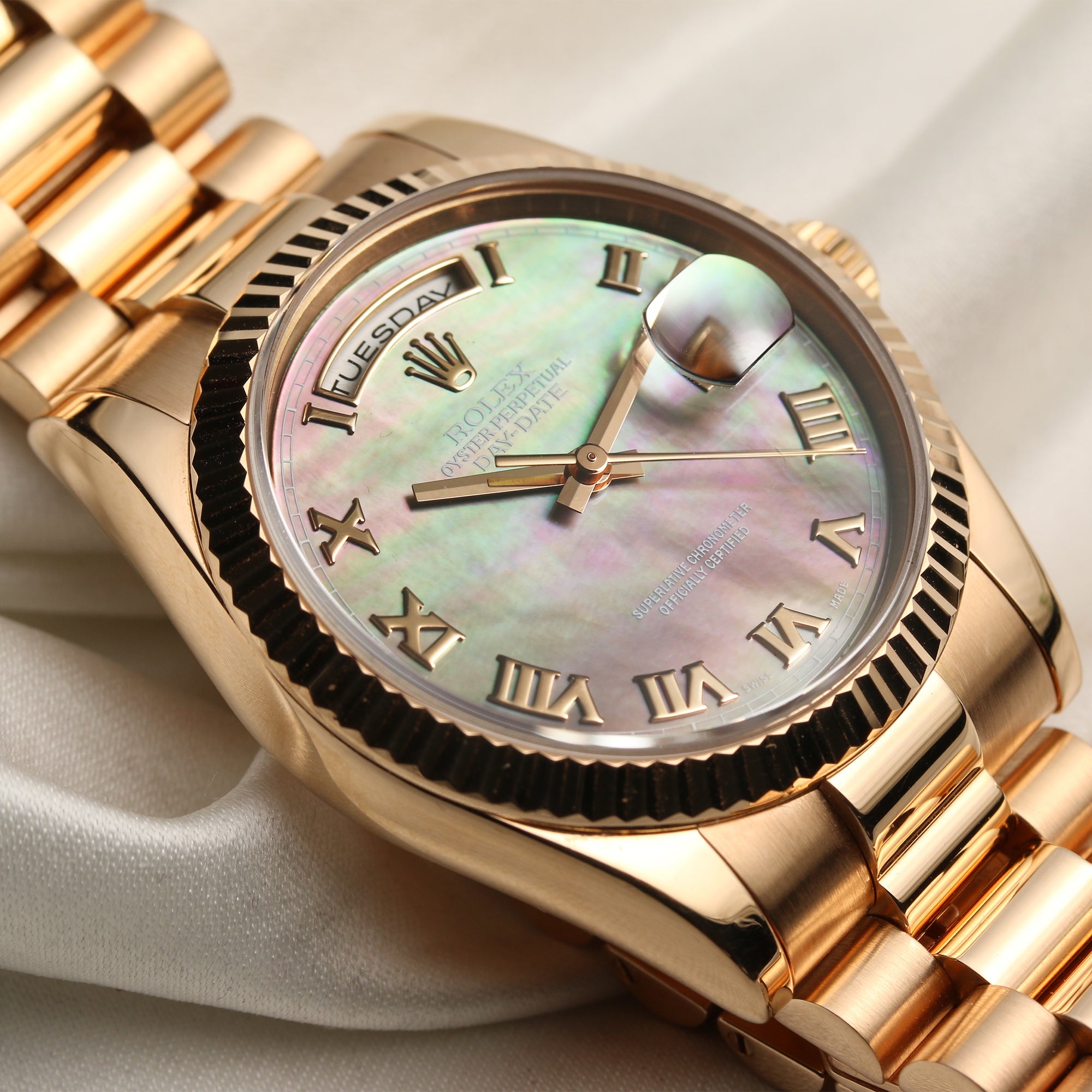 Rolex Day-Date 18K Rose Gold Second Hand Watch Collectors 5
