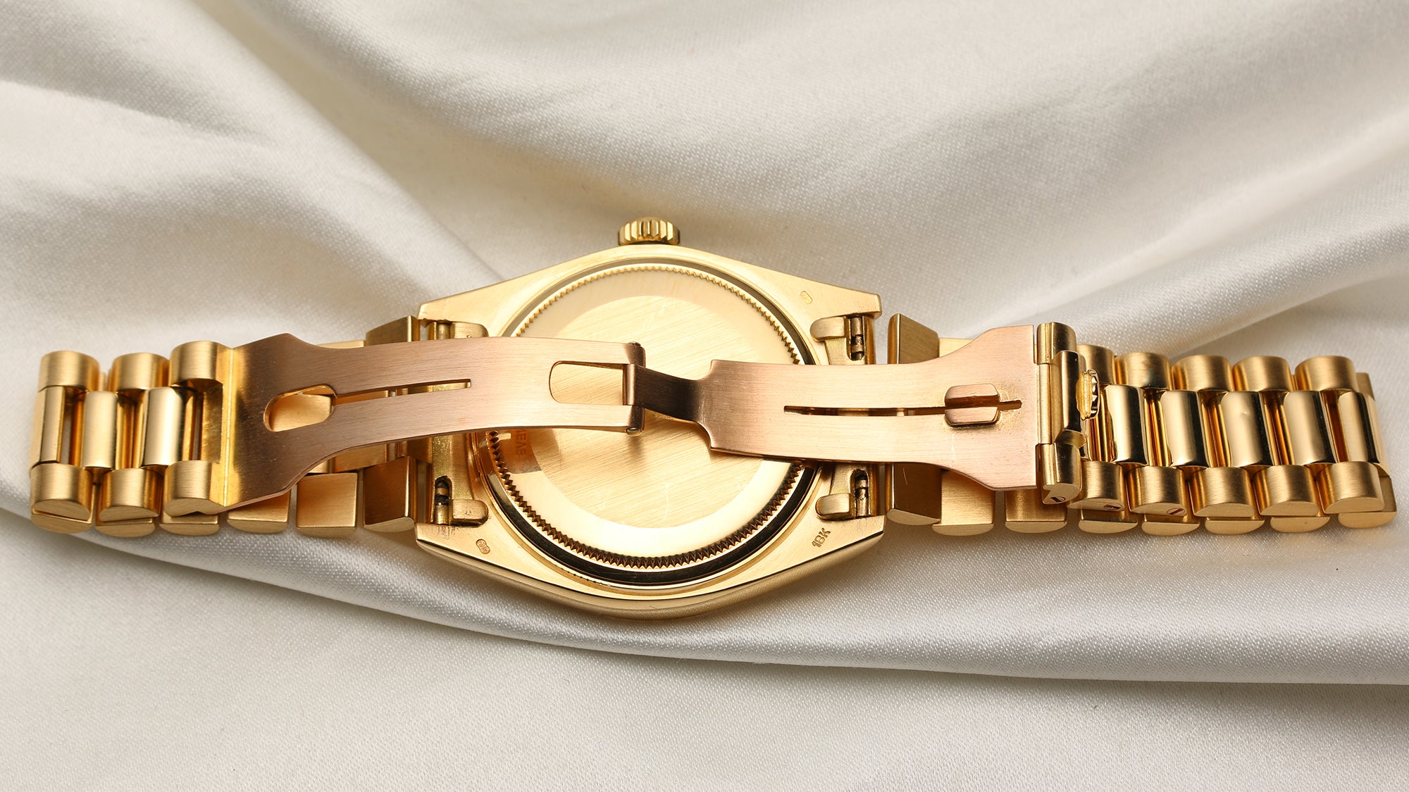 Rolex Day-Date 18K Yellow Gold Blue Diamond Dial Second Hand Watch Collectors 8