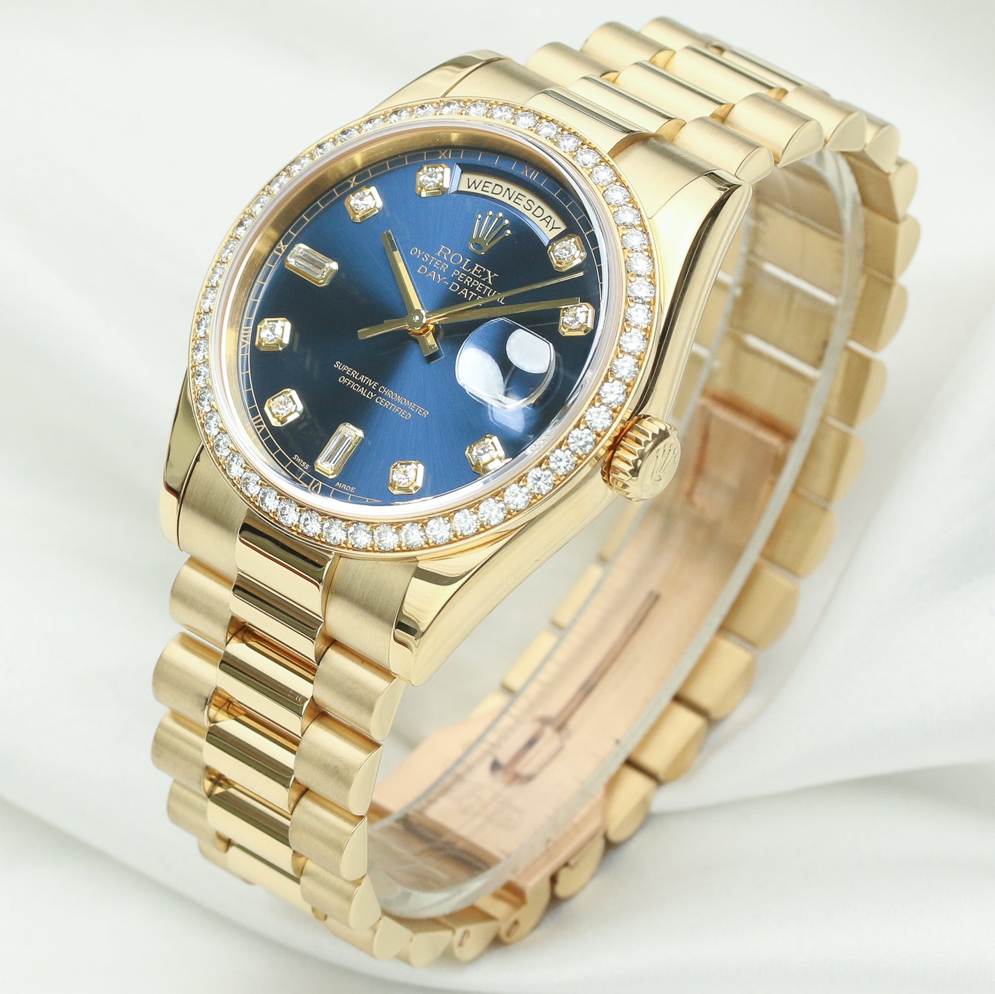 Rolex Day-Date 18K Yellow Gold Diamond Second Hand Watch Collectors 3-2
