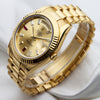 Rolex Day-Date 18K Yellow Gold Ruby & Diamond Champagne Second hand Watch collectors 3