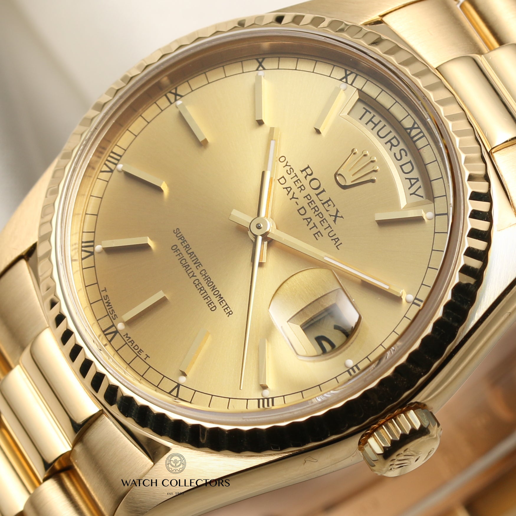 Rolex Day-Date 18K Yellow Gold Second Hand Watch Collectors 4