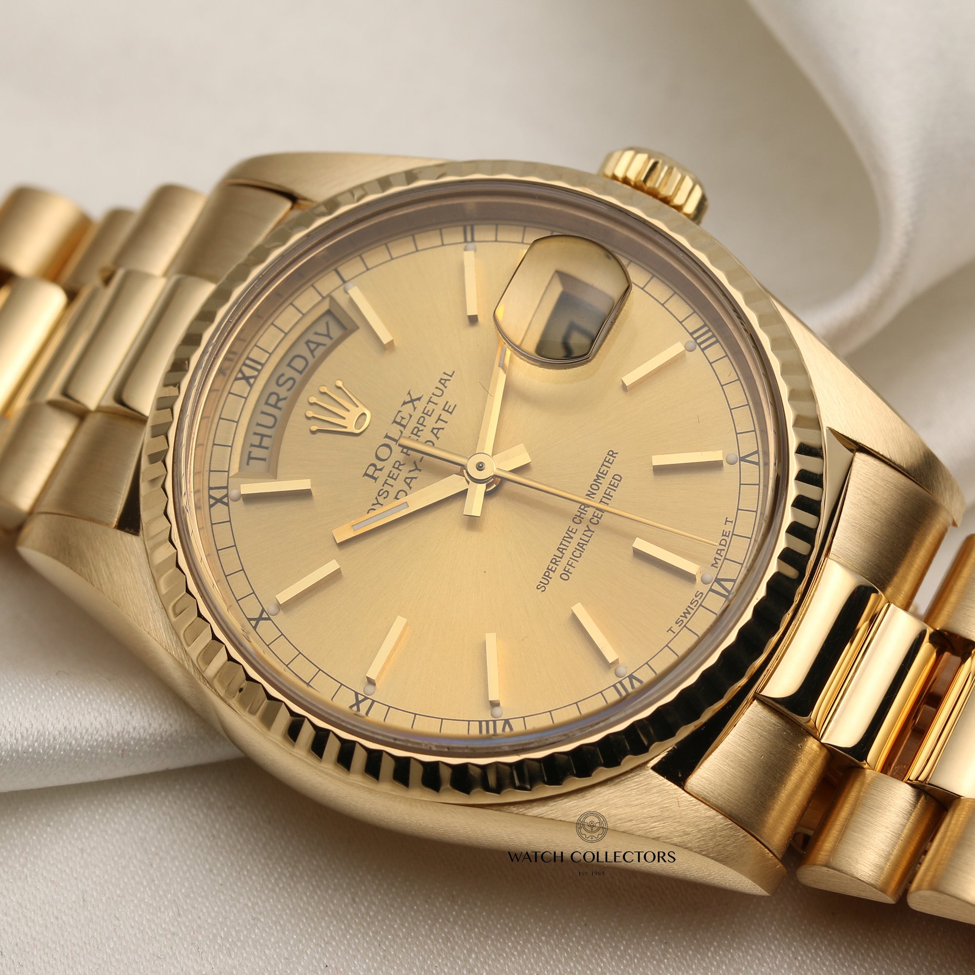 Rolex Day-Date 18K Yellow Gold Second Hand Watch Collectors 5