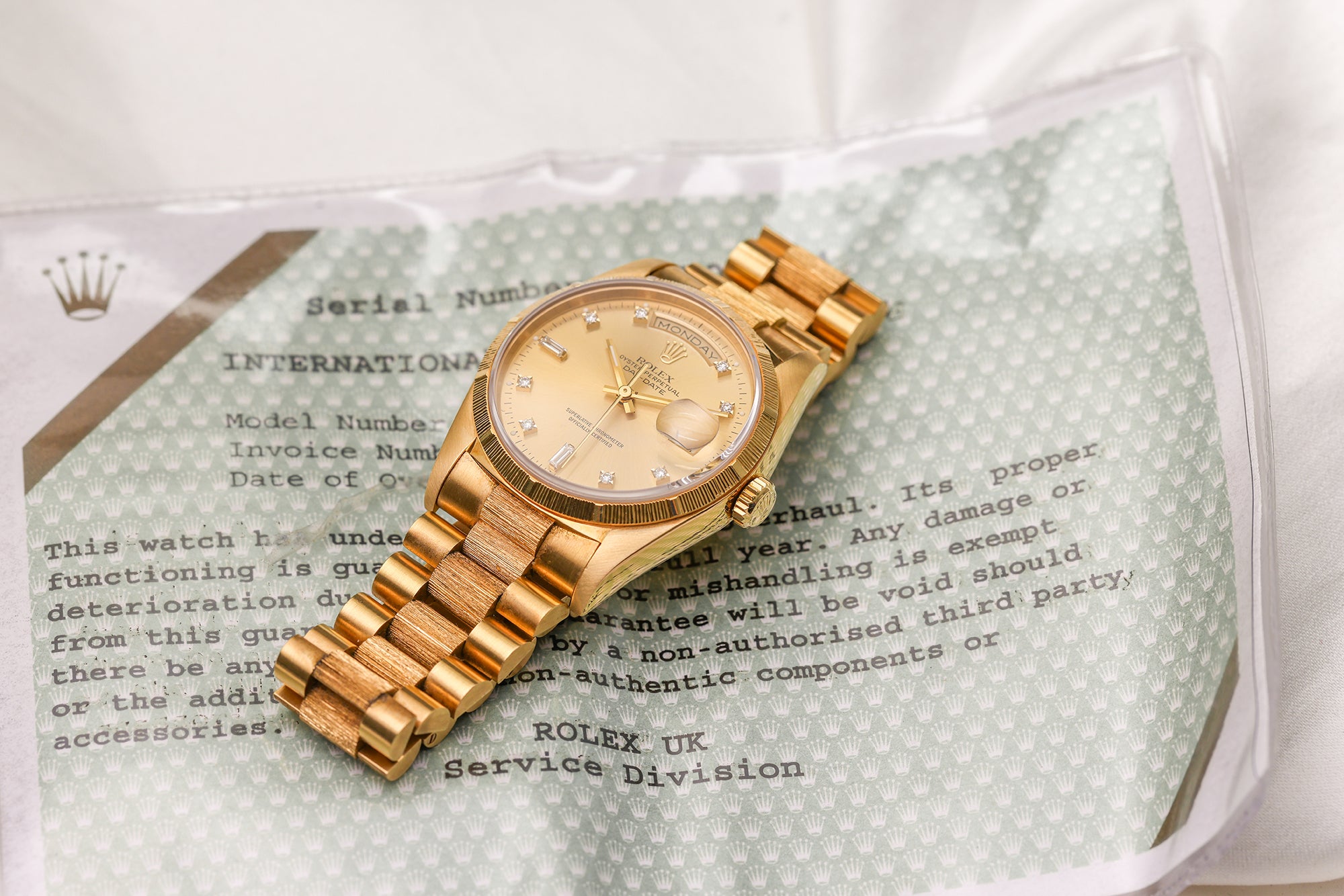 Rolex Day-Date 18K Yellow Gold Second Hand Watch Collectors 8